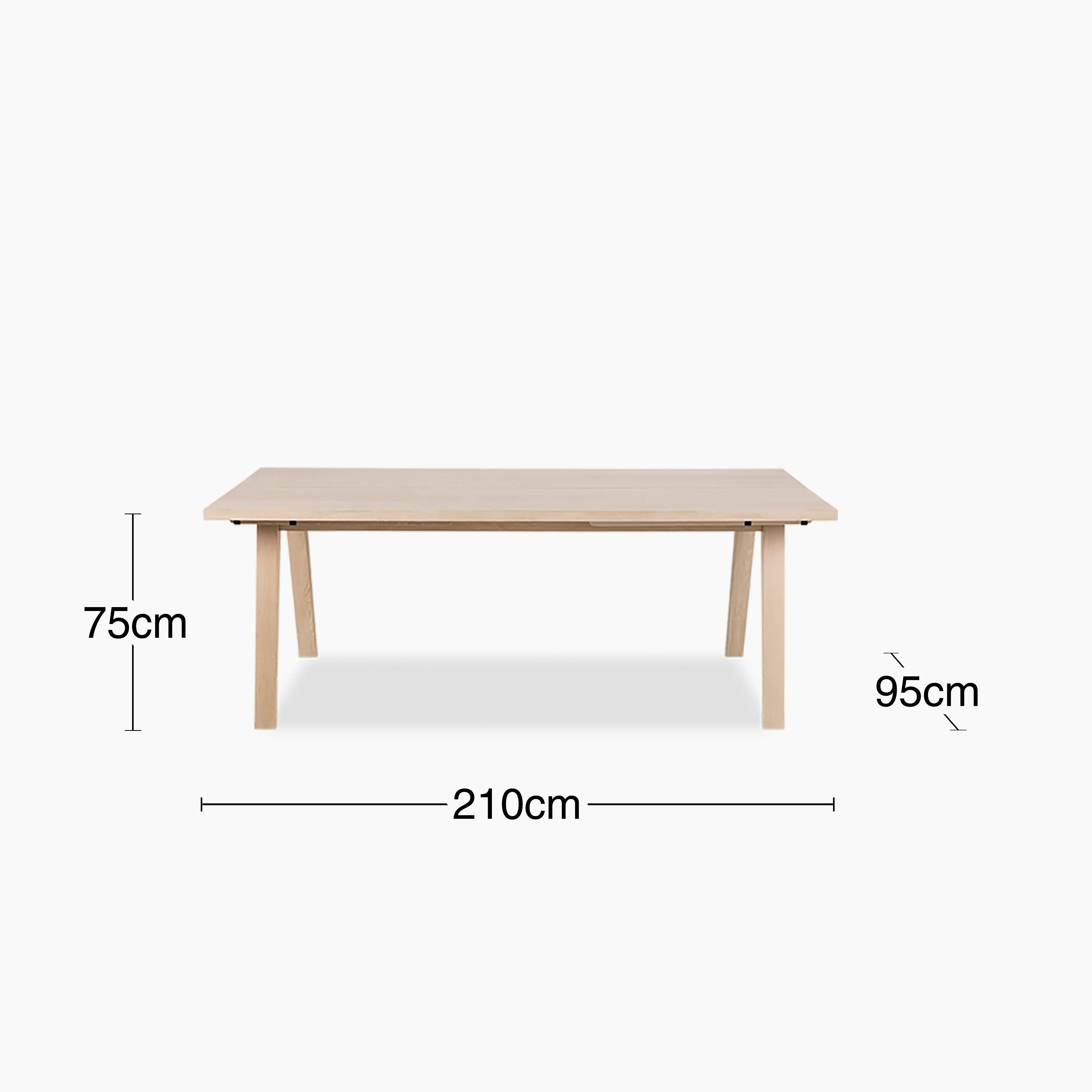 A Line 8-10 Seat Rectangle Wooden Extendable Dining Table | Oak - Image 4