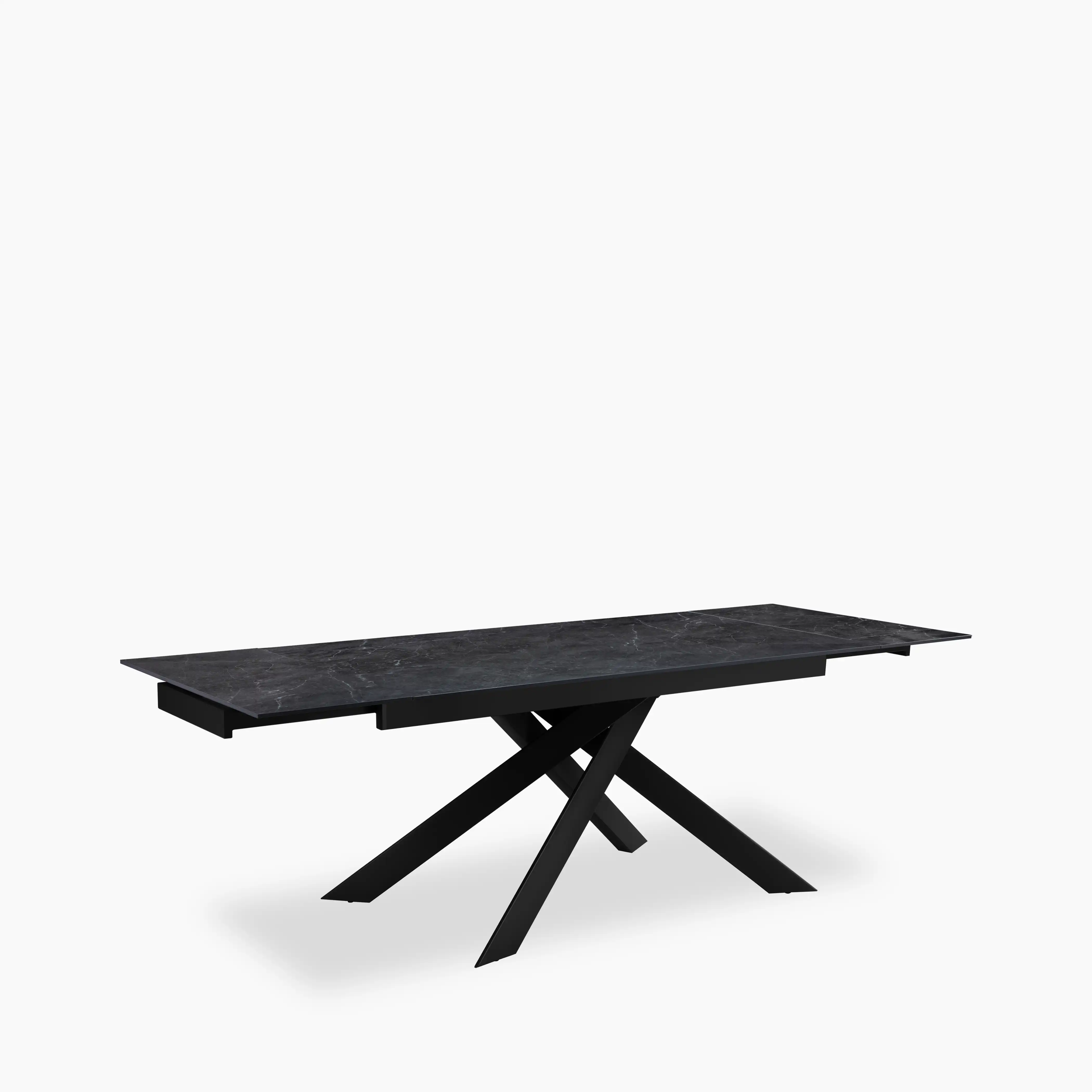 Adele 6-10 Seat Rectangle Extendable Dining Table | Grey Sintered Stone & Dark Grey - Image 2