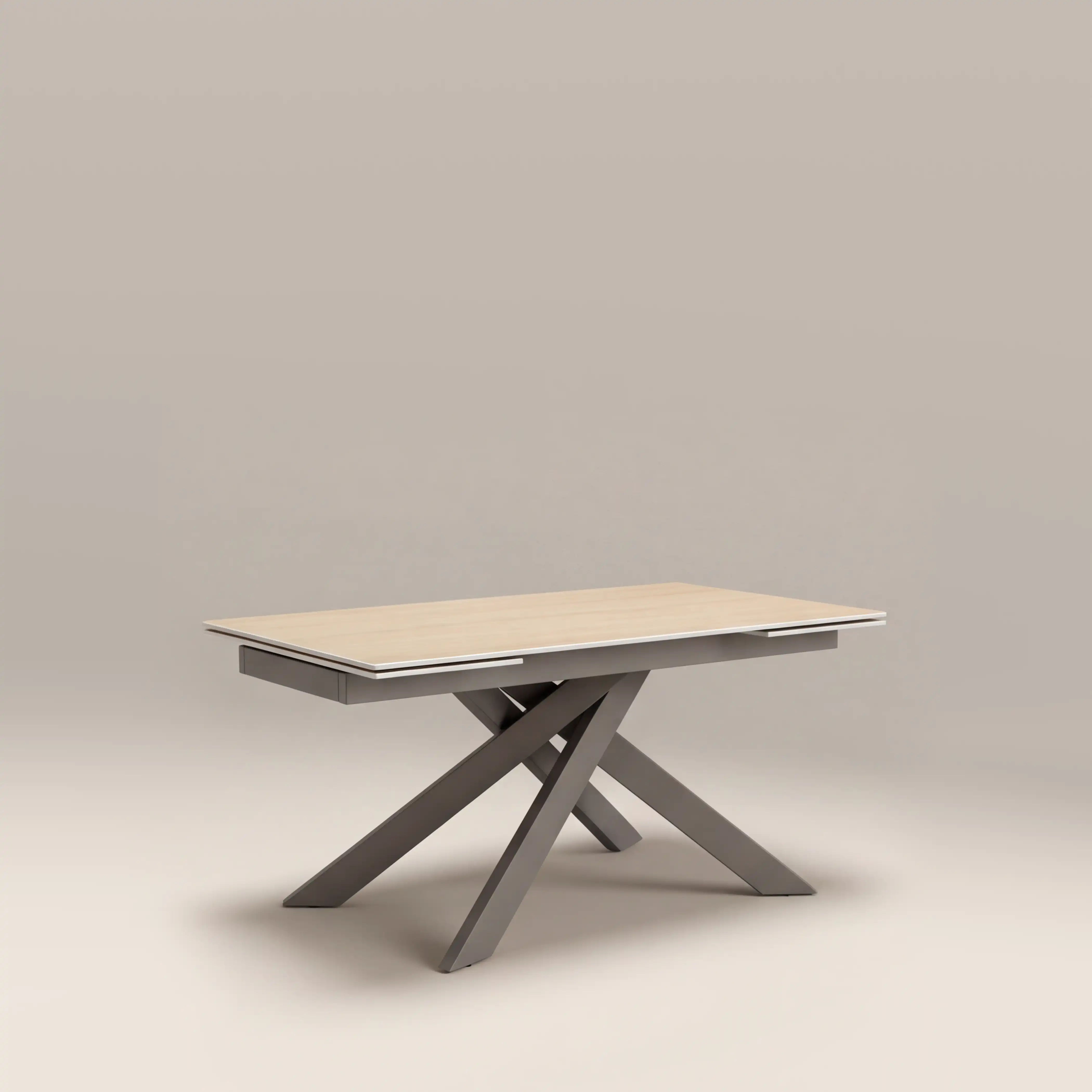 Adele 6-10 Seat Rectangle Extendable Dining Table | Natural Travertine Effect Sintered Stone & Latte - Image 4