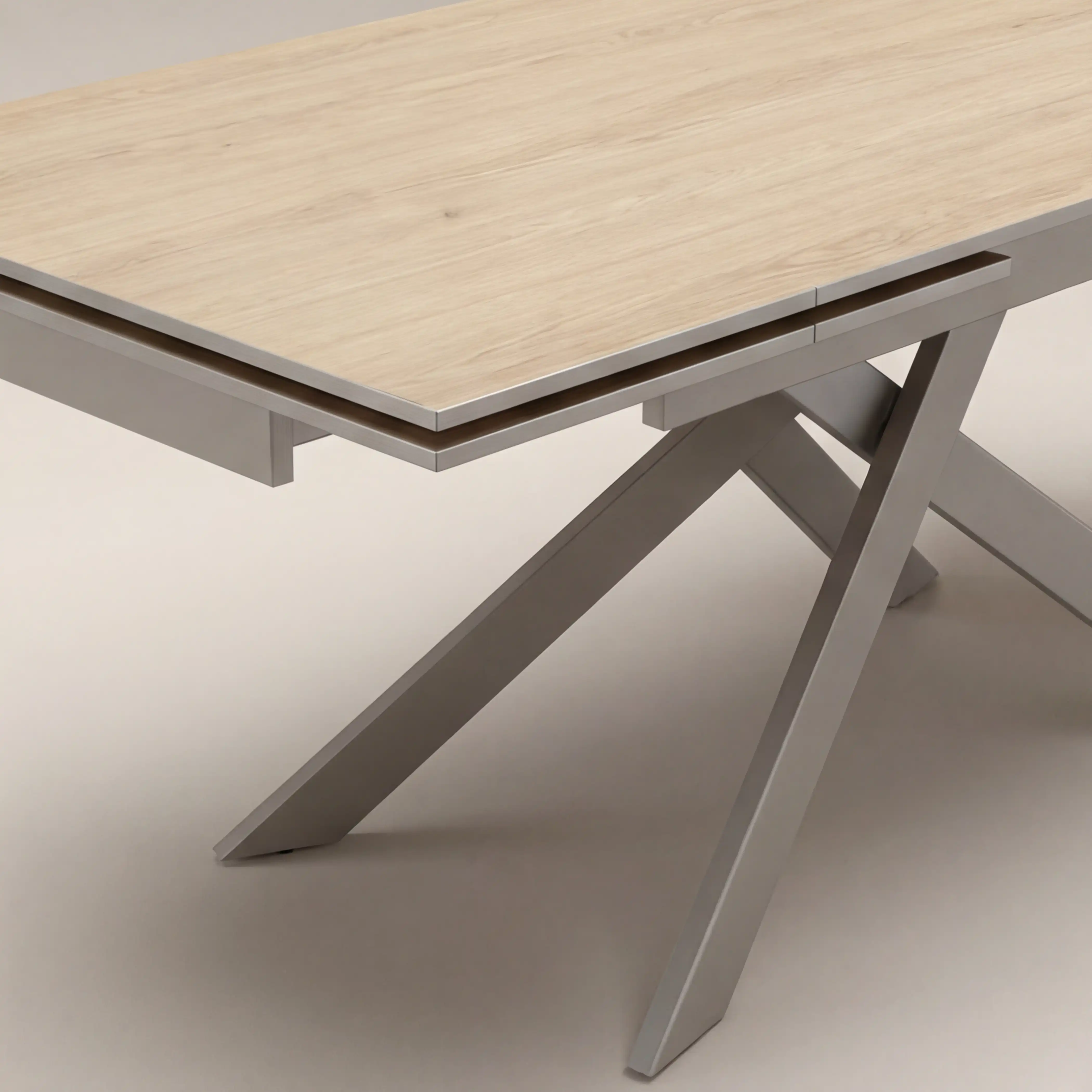 Adele 6-10 Seat Rectangle Extendable Dining Table | Natural Travertine Effect Sintered Stone & Latte - Image 5