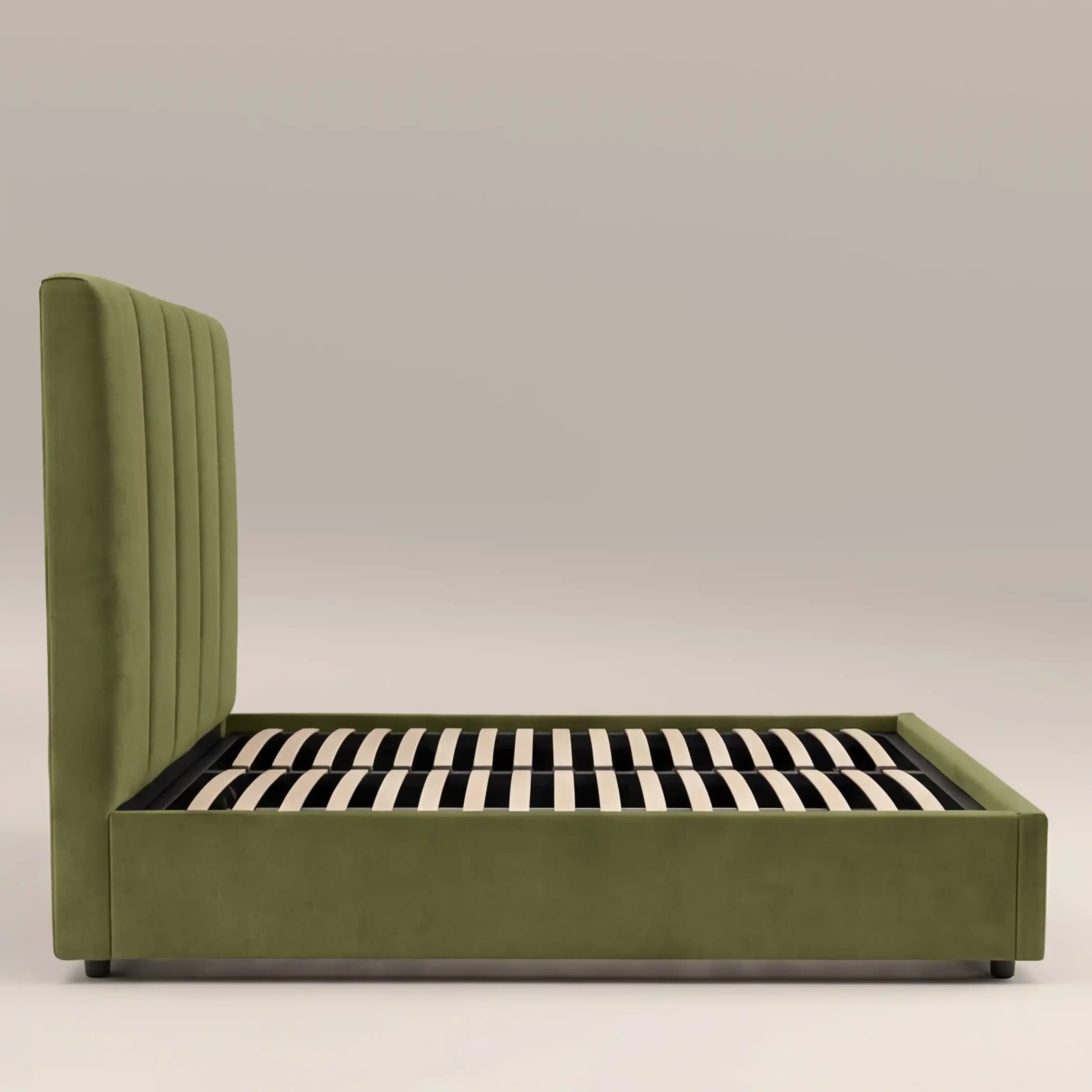Aela Storage Ottoman Super King Bed | Olive Green - Image 4