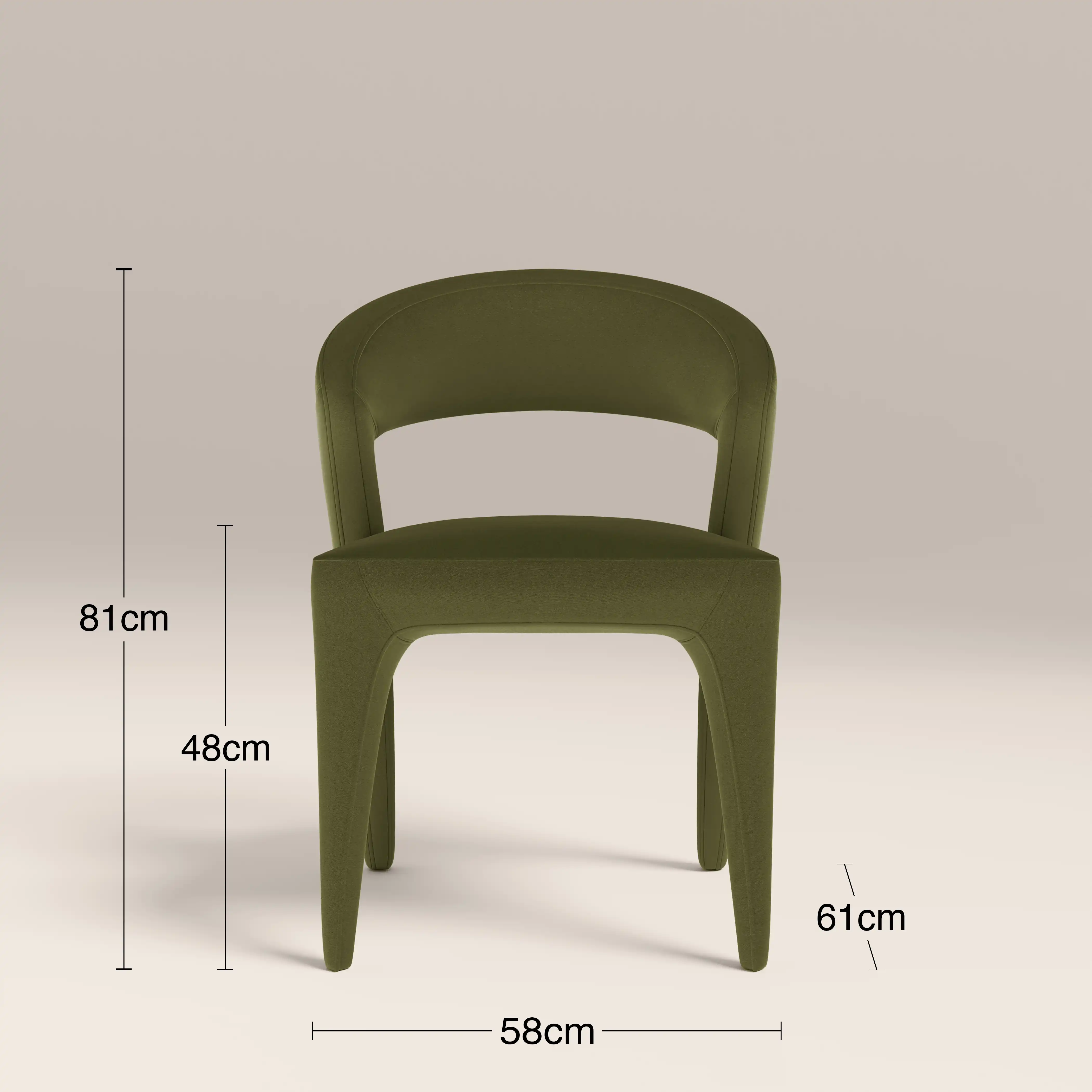 Aisa Dining Chair | Olive Green Sustainable Velvet - Image 8