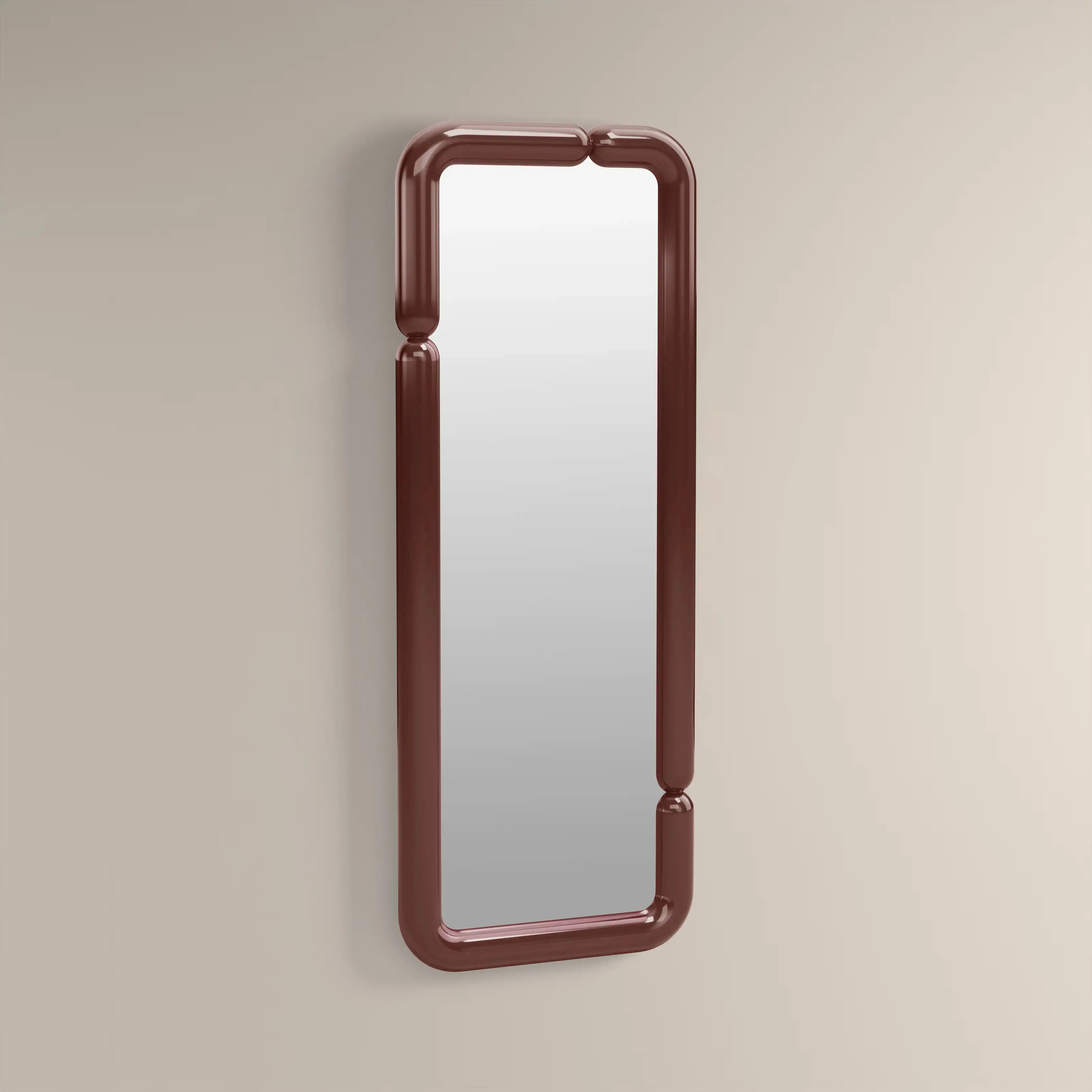 Alana Rectangle Full Length Mirror, 160 x 60 cm |  High Gloss Burgundy - Image 3