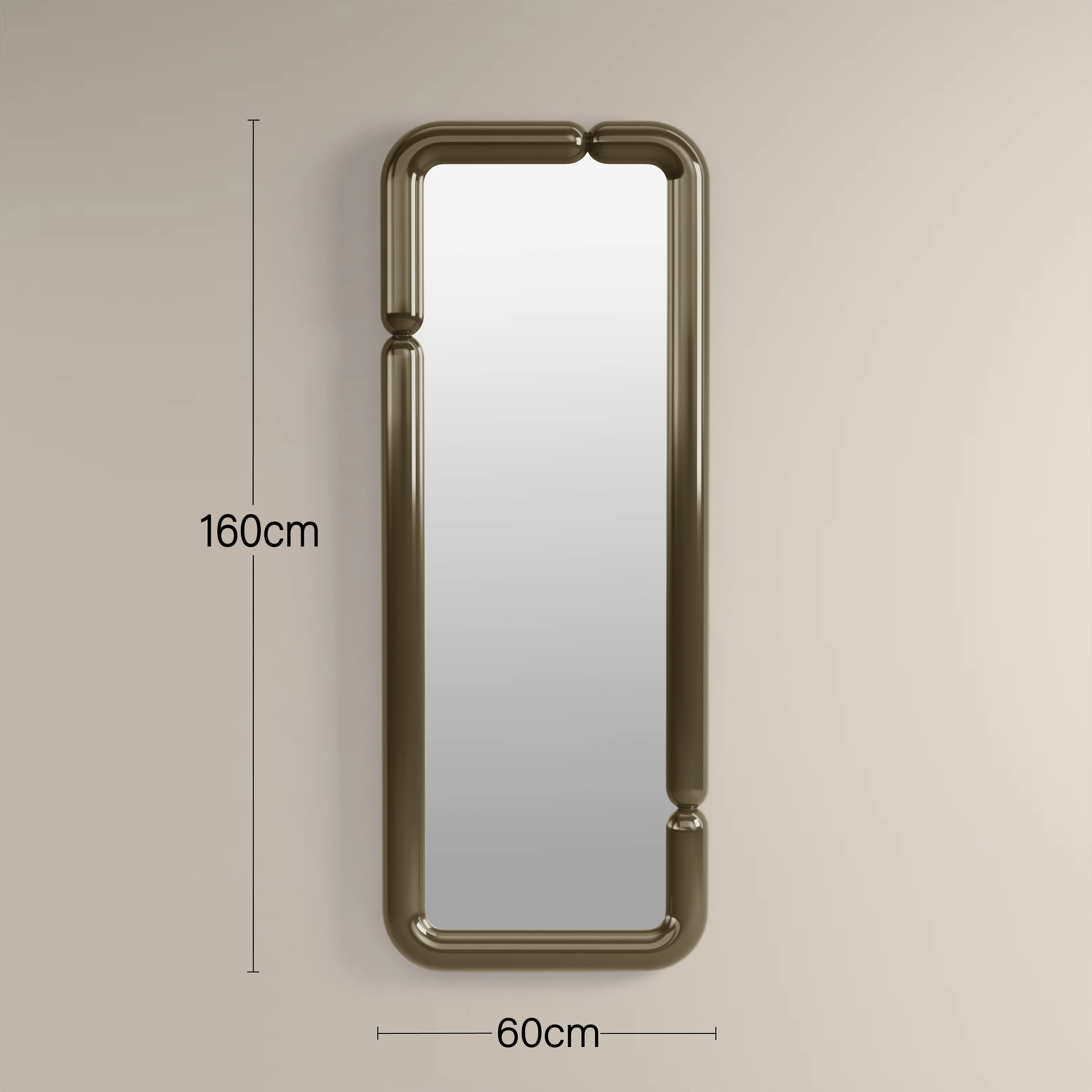 Alana Rectangle Full Length Mirror, 160 x 60 cm |  High Gloss Clay Green - Image 4