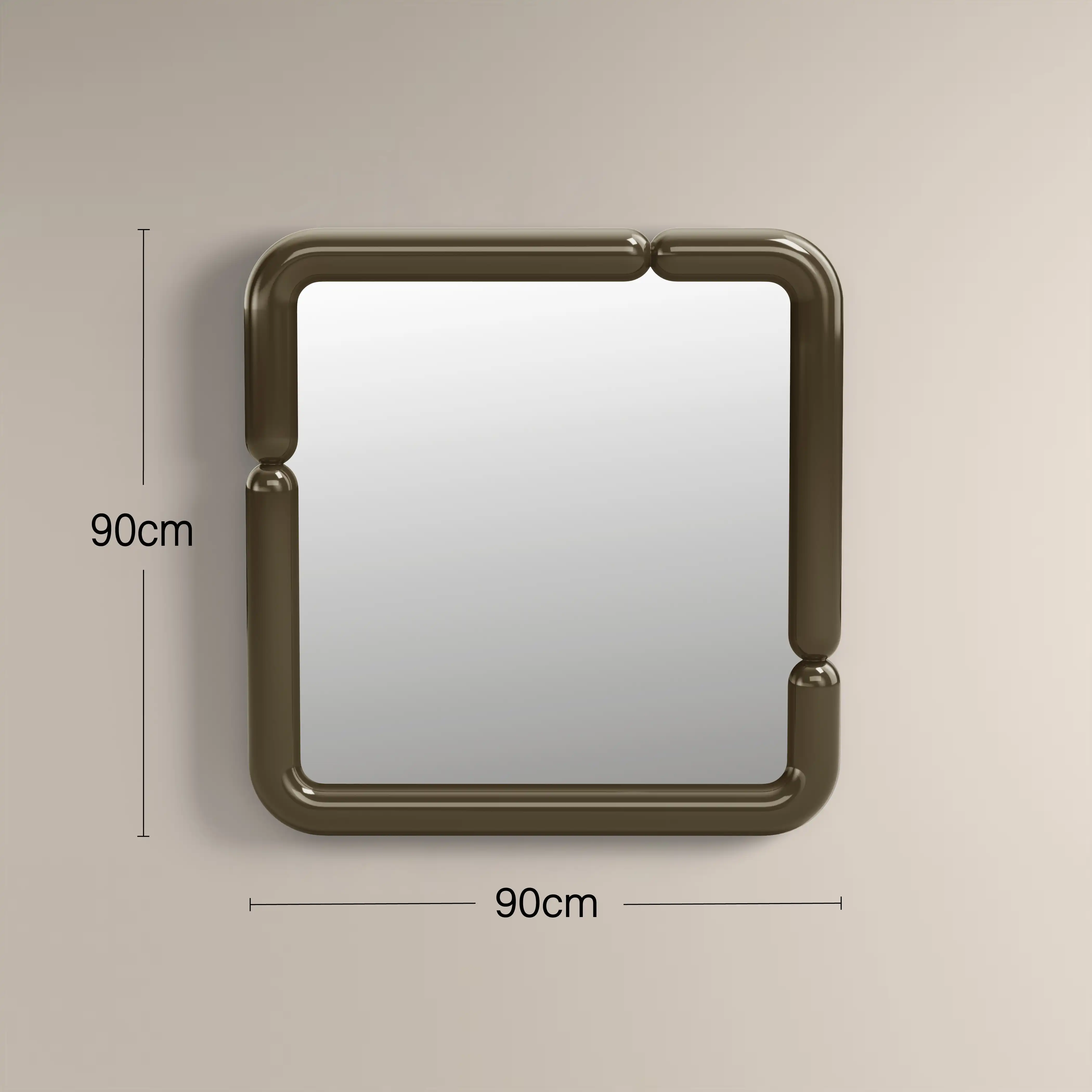 Alana Square Wall Mirror, 90 cm |  High Gloss Clay Green - Image 3