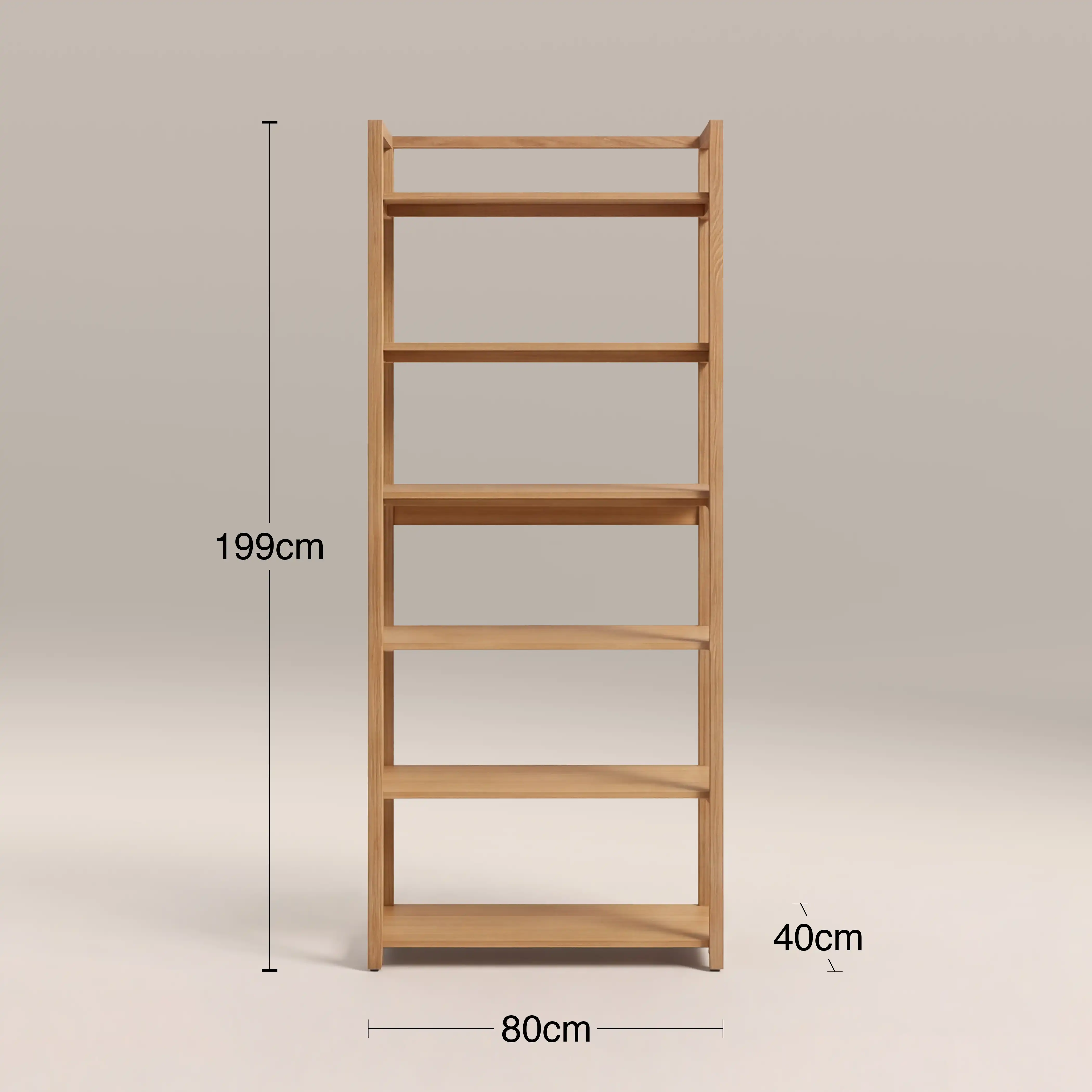 Albi Large Wooden Bookcase | Oak - Image 4