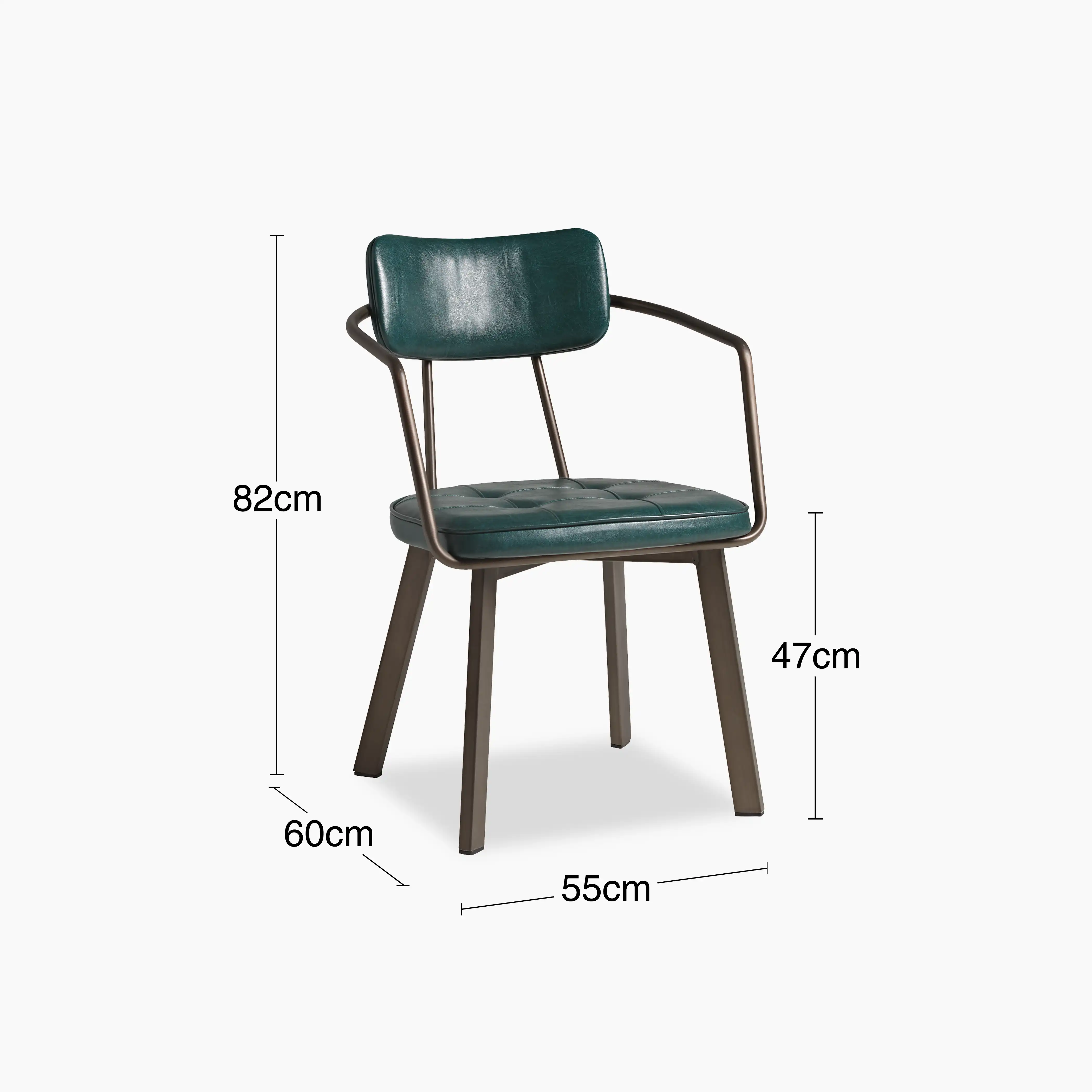 Algora Carver Dining Chair | Teal Faux Leather & Gunmetal - Image 4