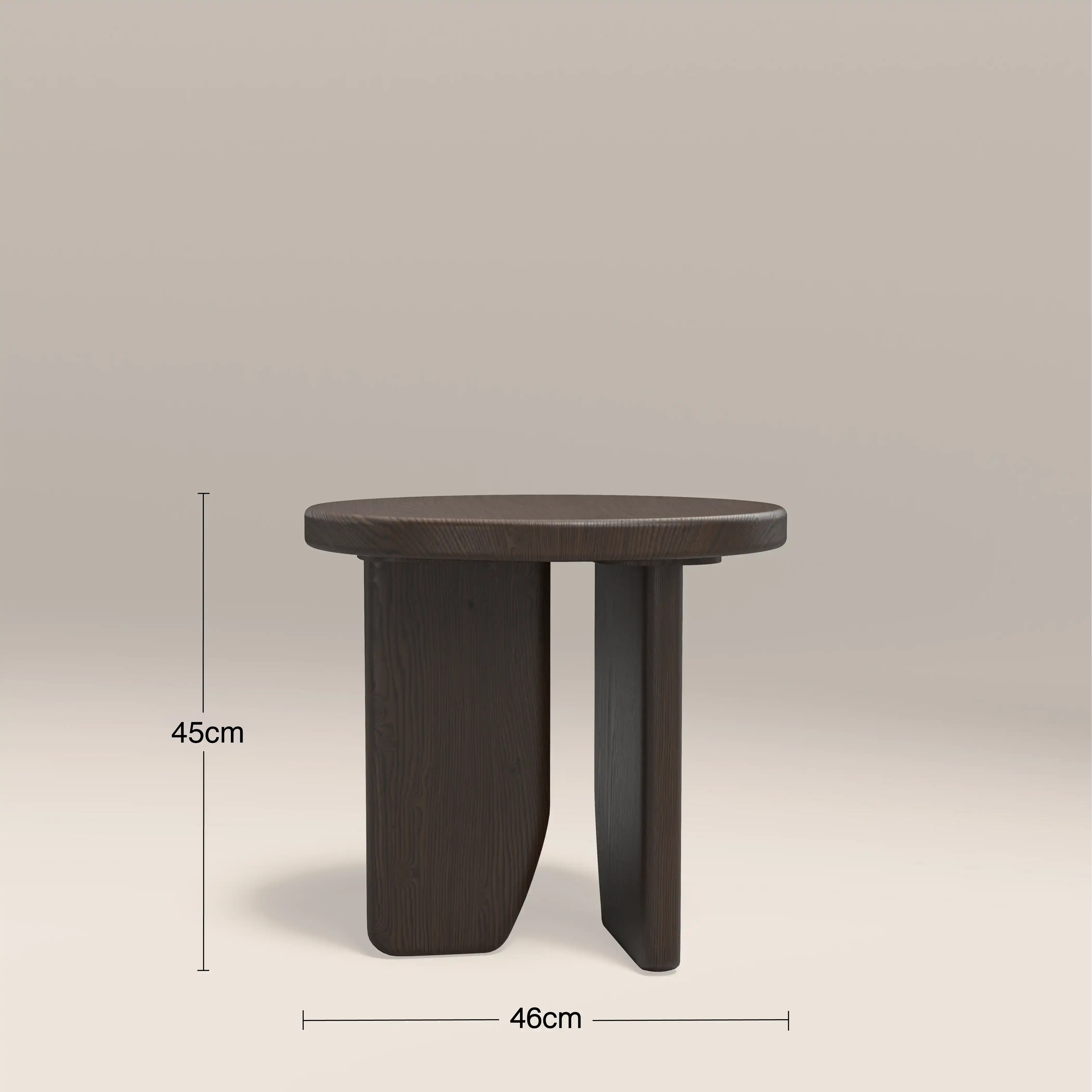 Aliza Round Wooden Side Table | Dark Walnut - Image 3