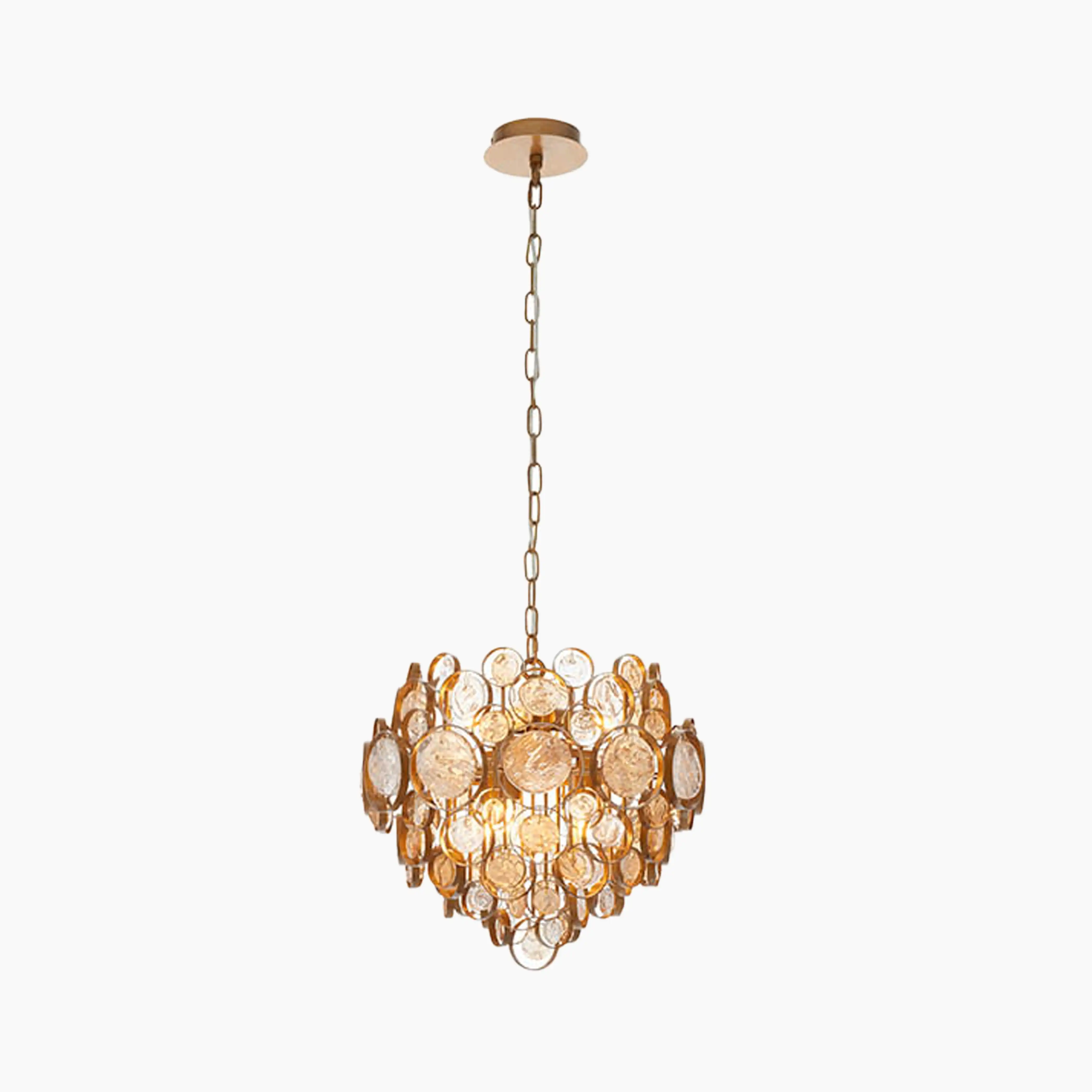 Allegra Pendant Light | Amber & Brass - Image 3