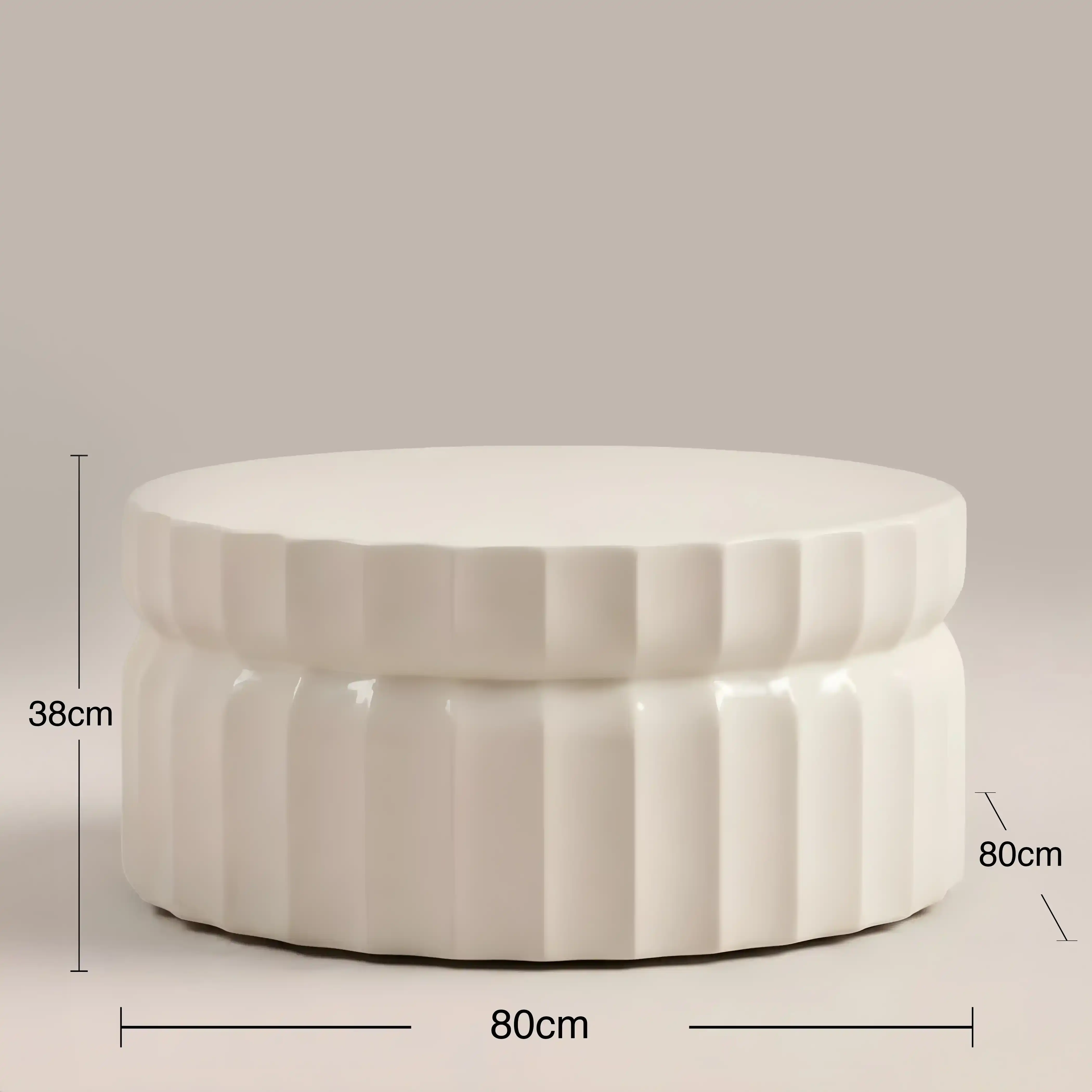 Amara Round Coffee Table | Porcelain Cream - Image 5