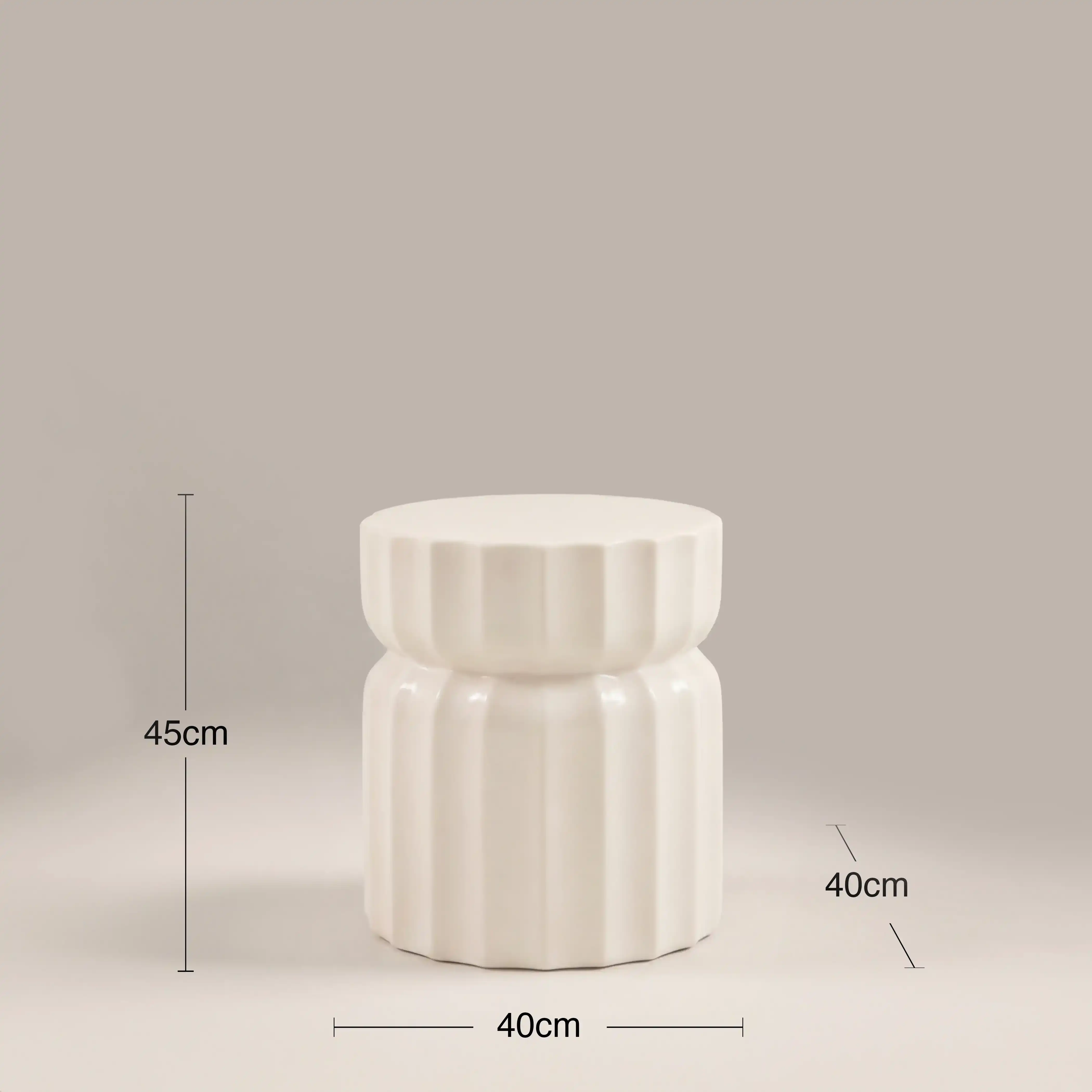Amara Round Side Table | Porcelain Cream - Image 5
