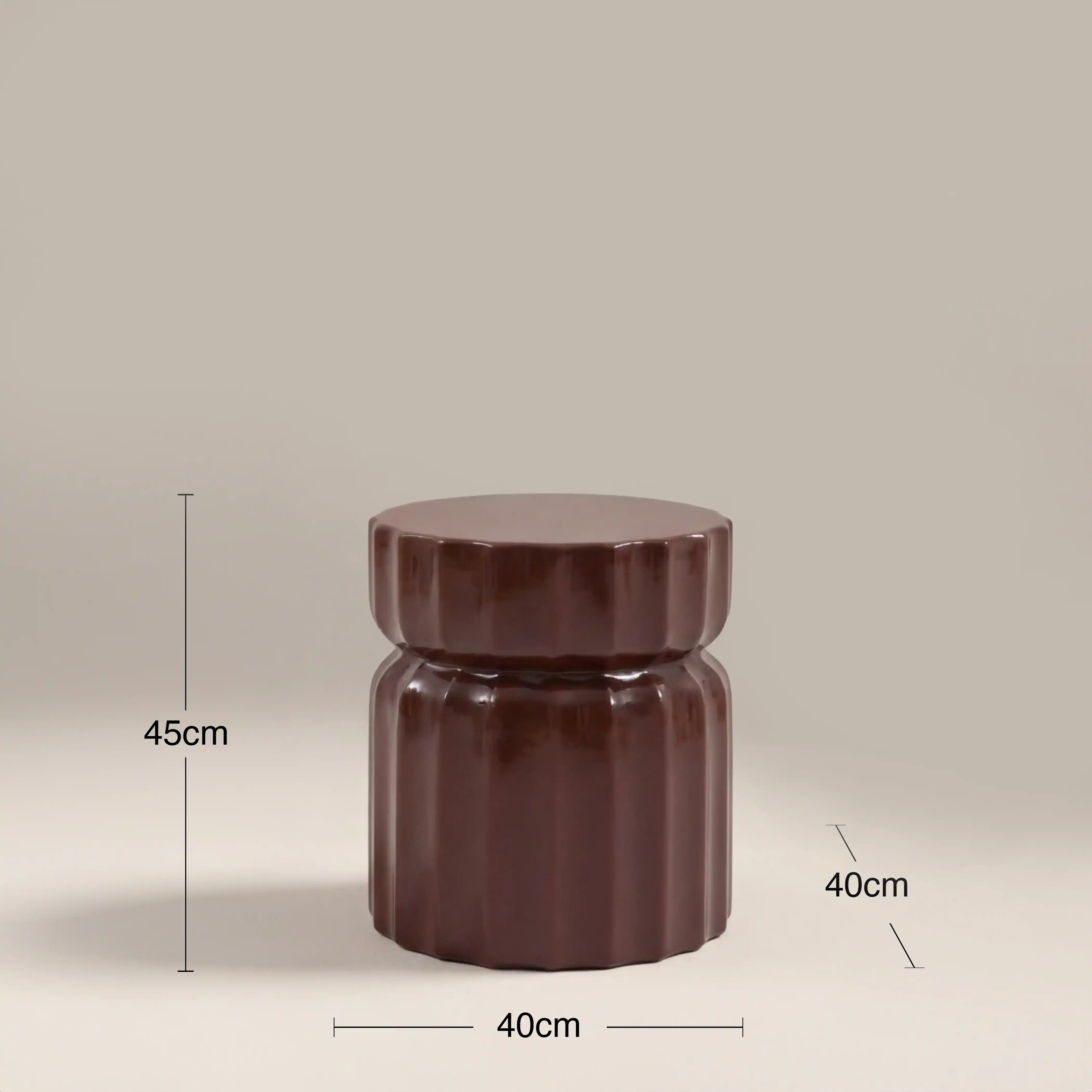Amara Round  Side Table | Rust Red - Image 5