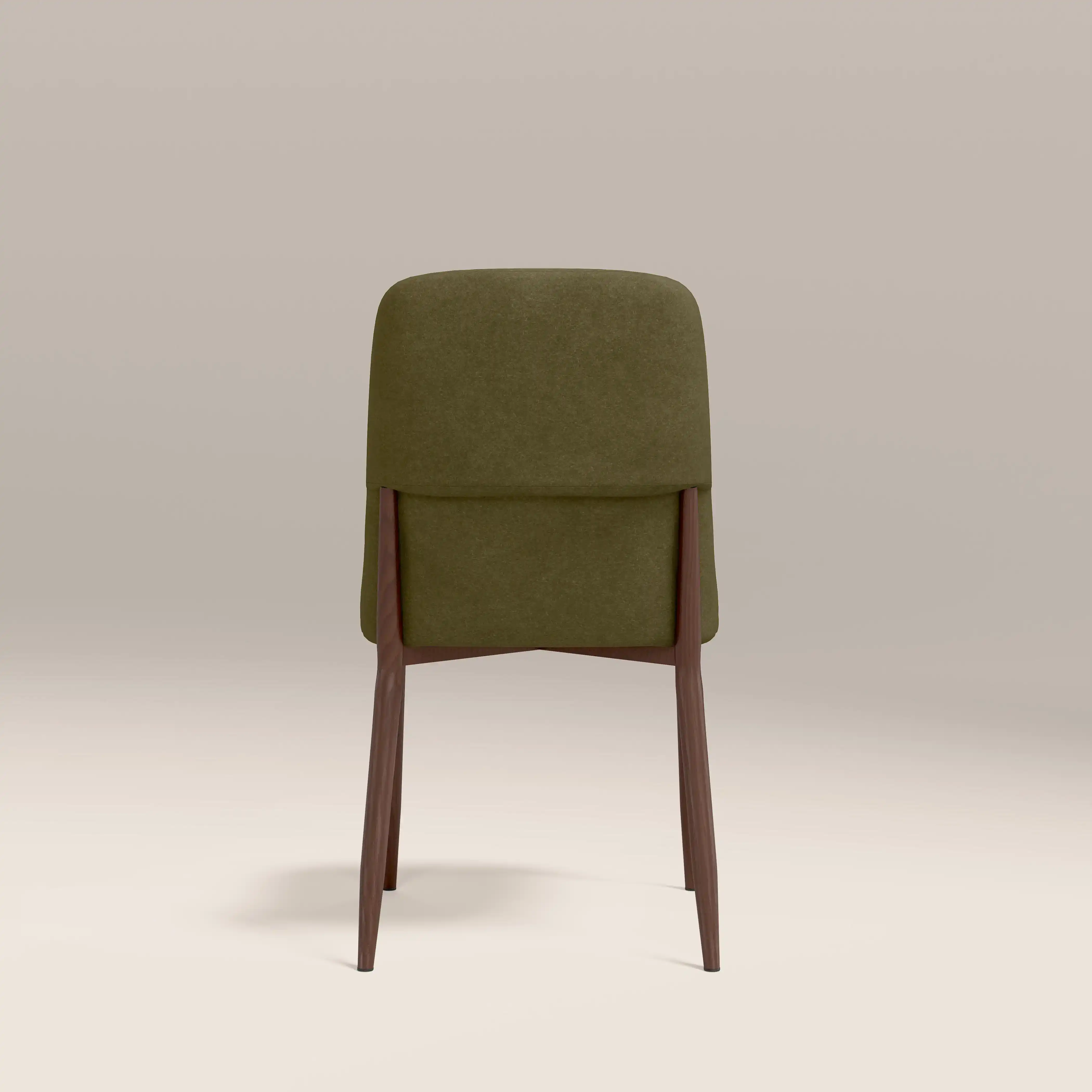 Amari Dining Chair | Moss Green Sustainable Mohair Velvet & Walnut - Image 6