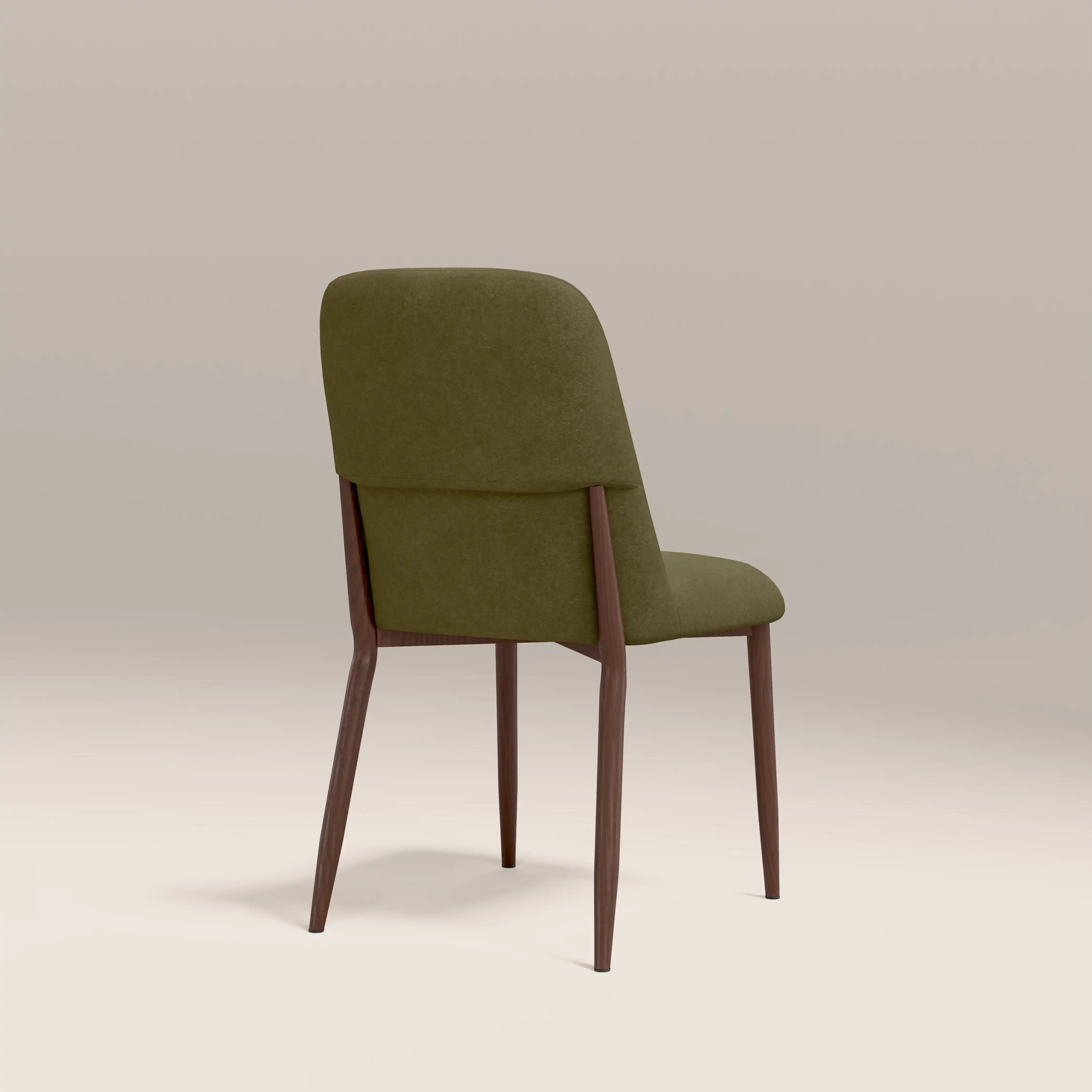 Amari Dining Chair | Moss Green Sustainable Mohair Velvet & Walnut - Image 7