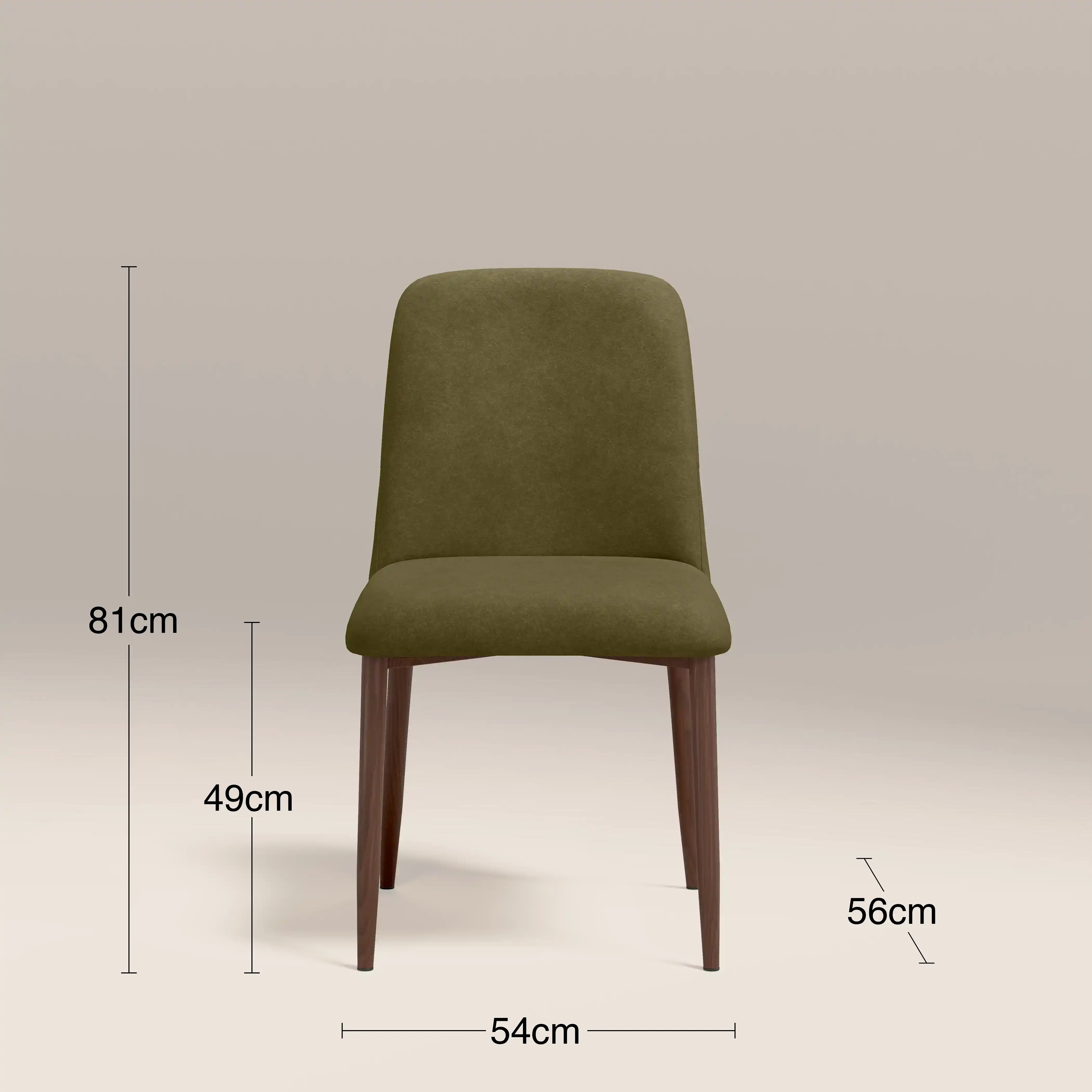 Amari Dining Chair | Moss Green Sustainable Mohair Velvet & Walnut - Image 8