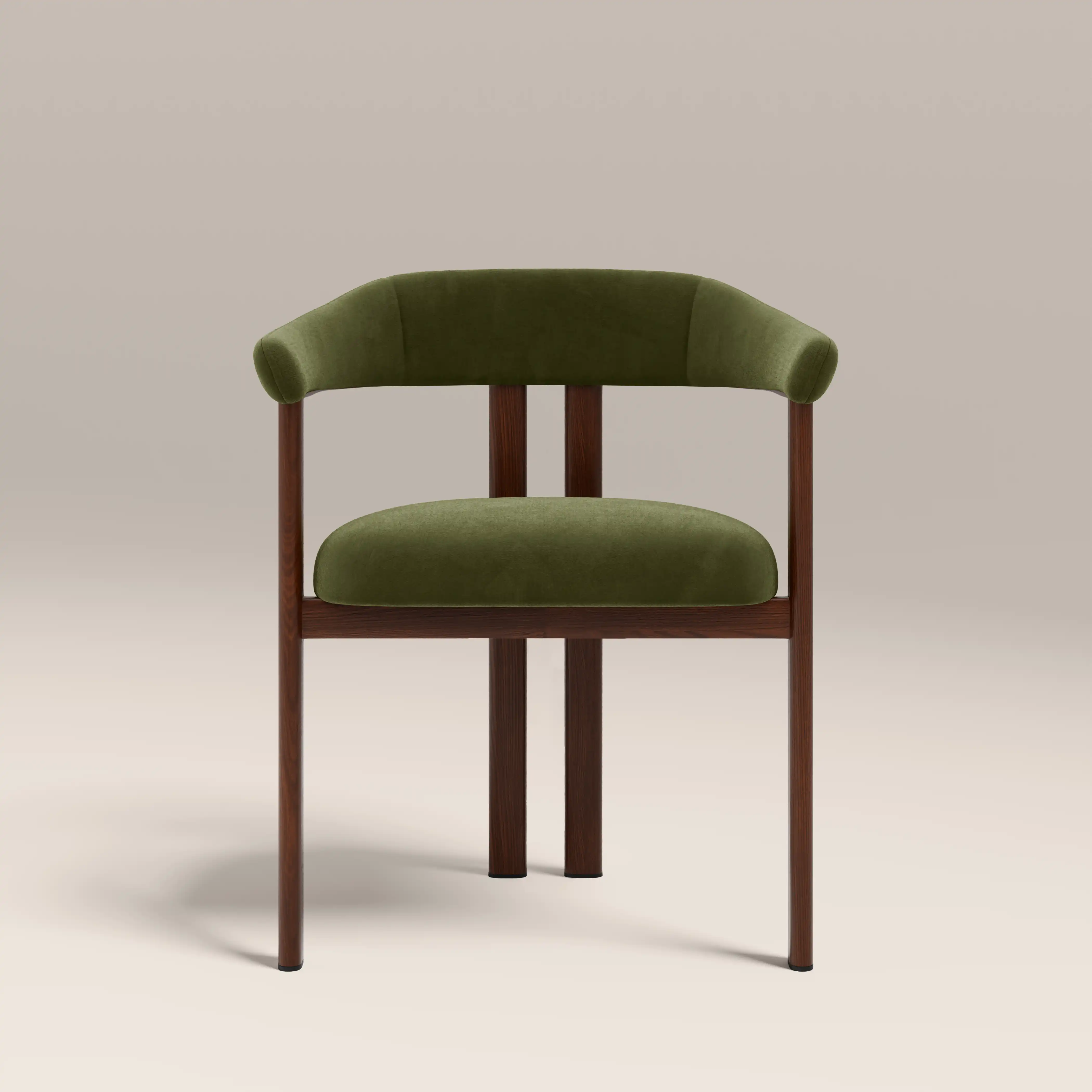 Arbor Carver Dining Chair | Olive Green Sustainable Velvet & Walnut - Image 3