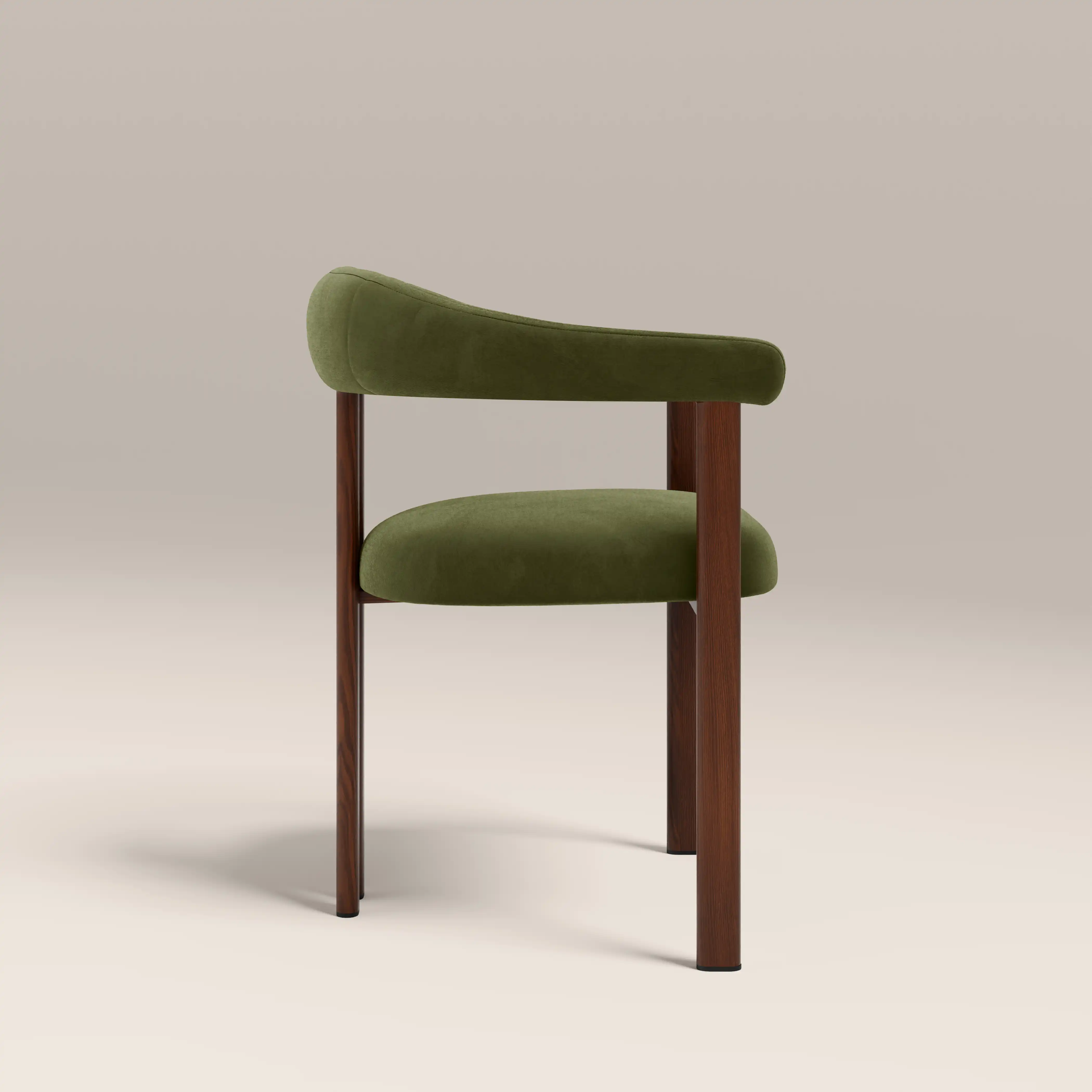 Arbor Carver Dining Chair | Olive Green Sustainable Velvet & Walnut - Image 5