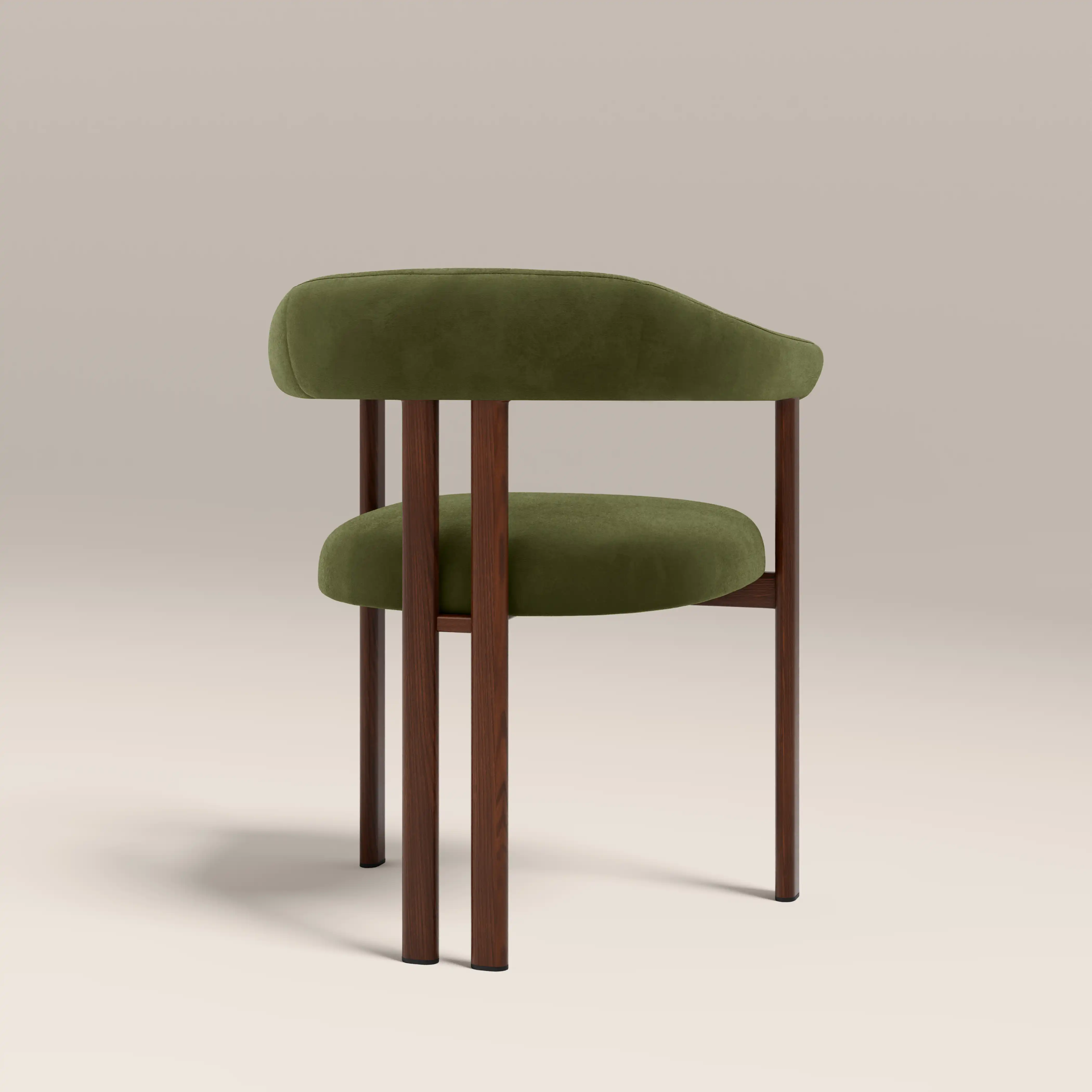 Arbor Carver Dining Chair | Olive Green Sustainable Velvet & Walnut - Image 6