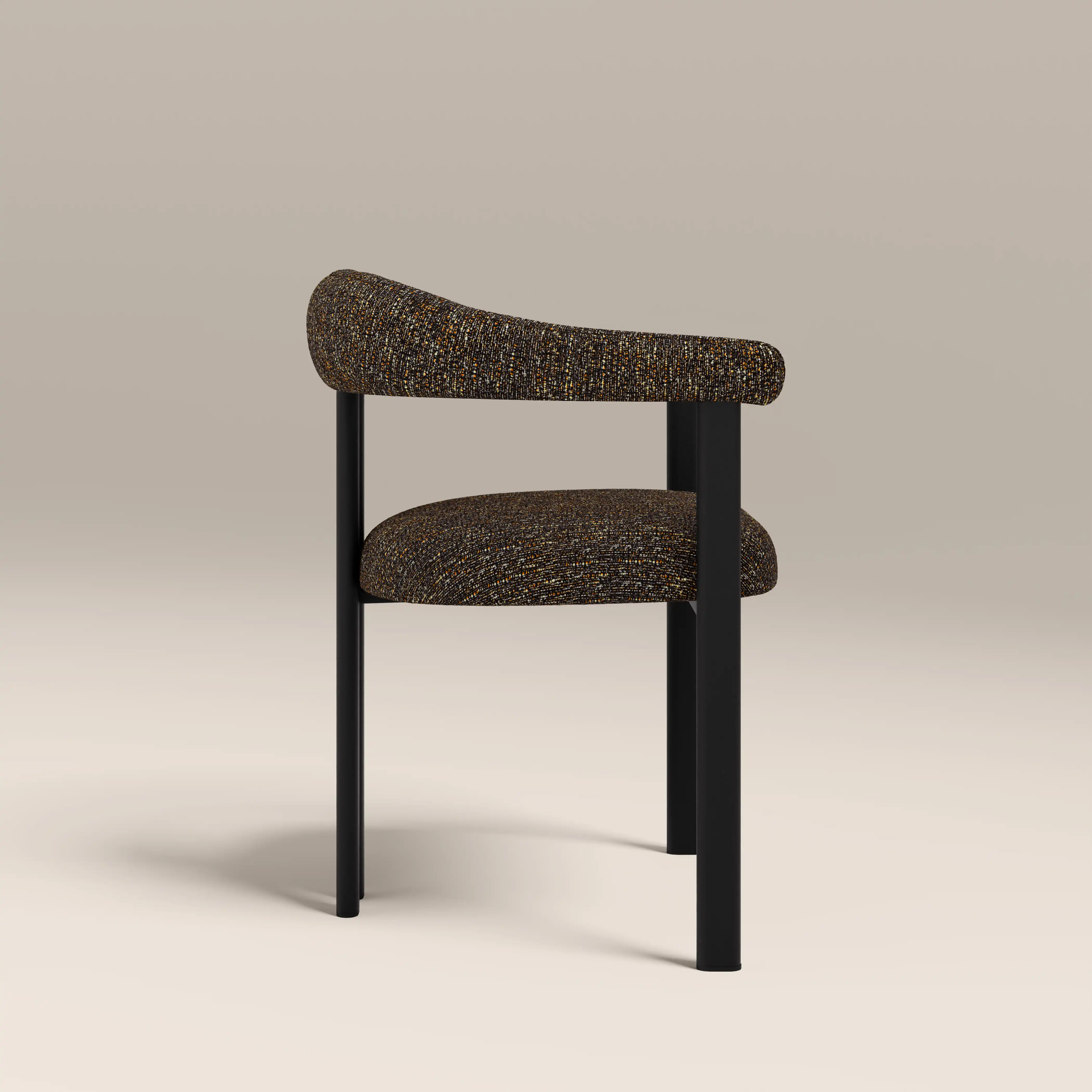 Arbor Carver Dining Chair | Speckled Espresso Boucle & Black - Image 4
