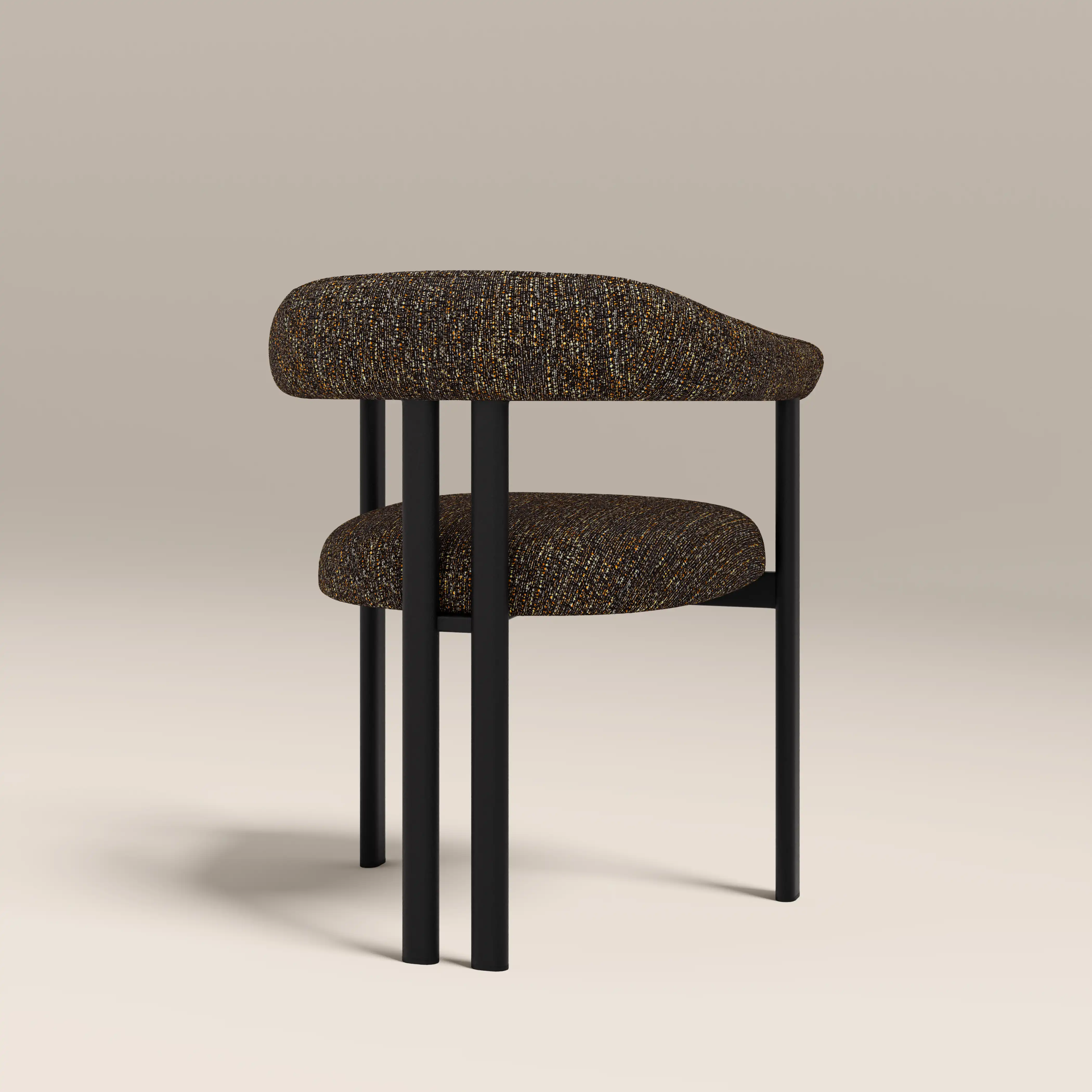 Arbor Carver Dining Chair | Speckled Espresso Boucle & Black - Image 5