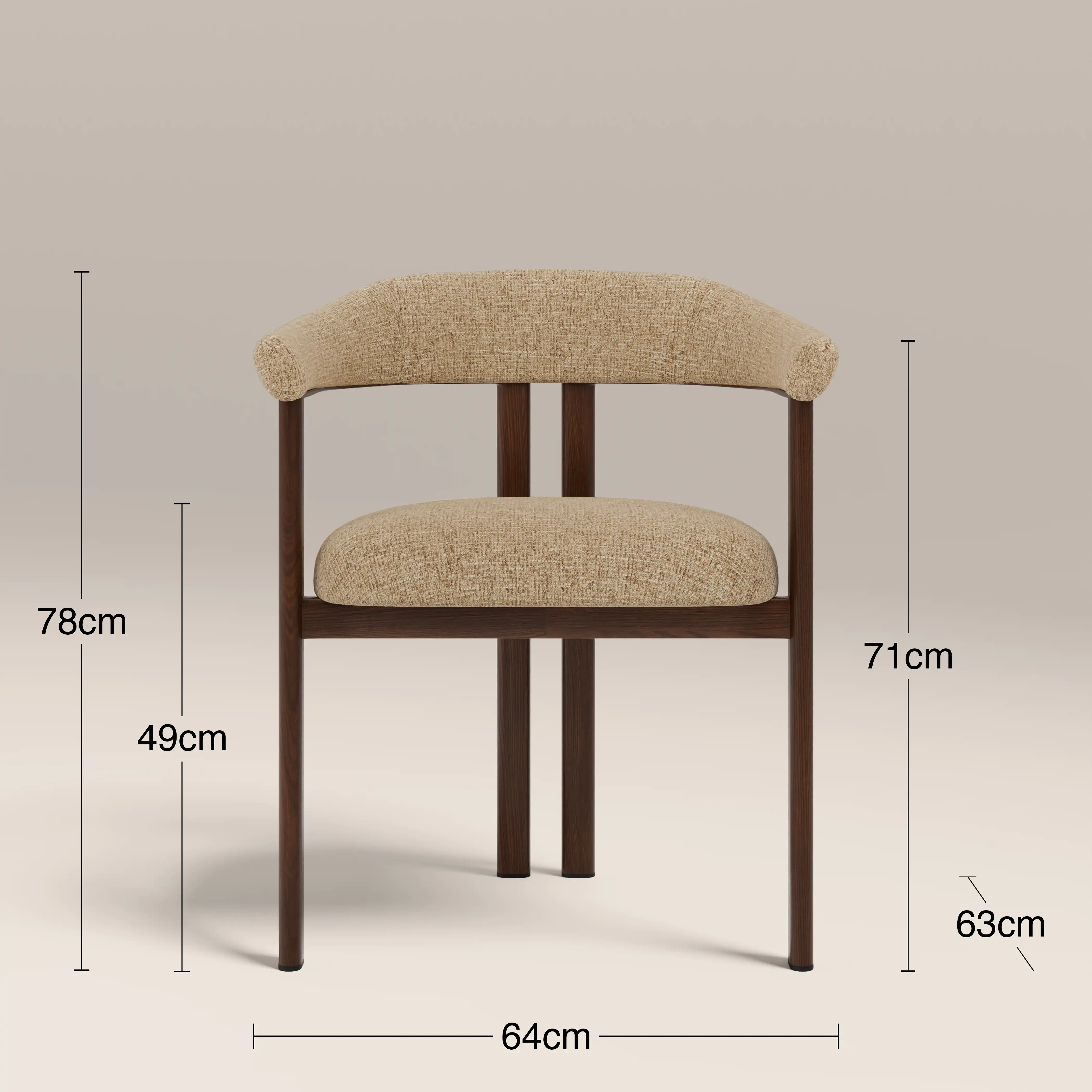 Arbor Carver Dining Chair | Speckled Latte Boucle & Walnut - Image 7