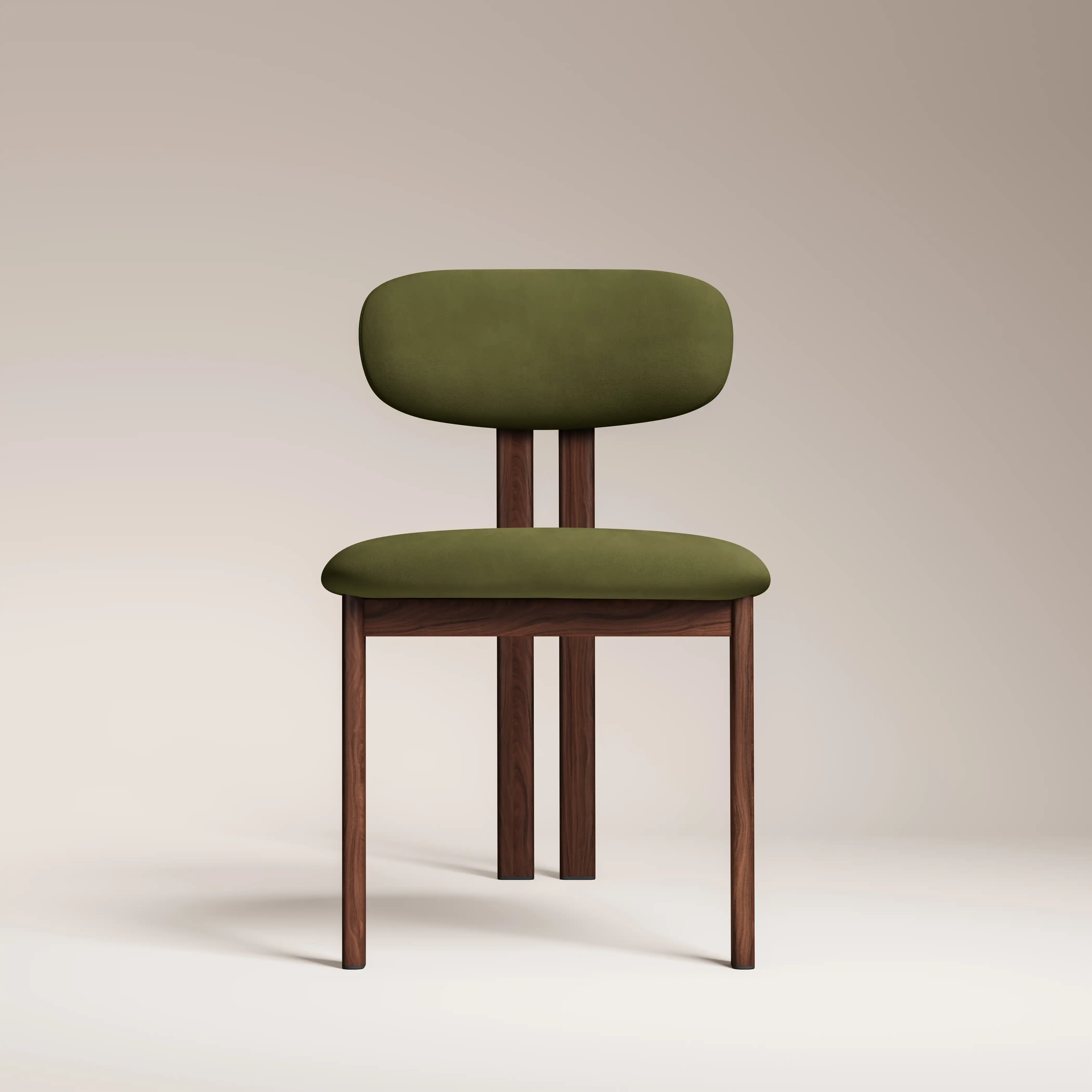 Arbor Dining Chair | Olive Green Sustainable Velvet & Walnut - Image 4