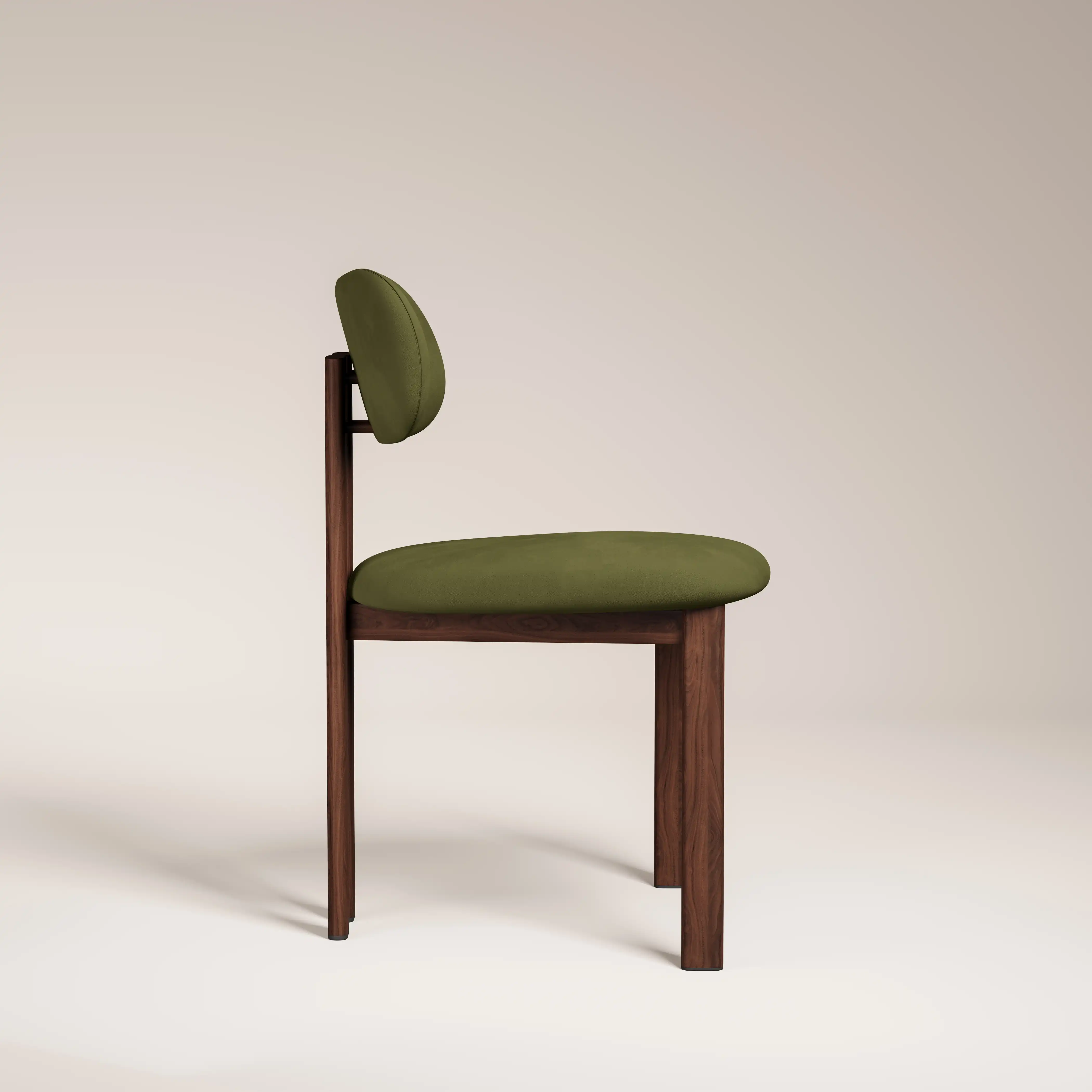Arbor Dining Chair | Olive Green Sustainable Velvet & Walnut - Image 5