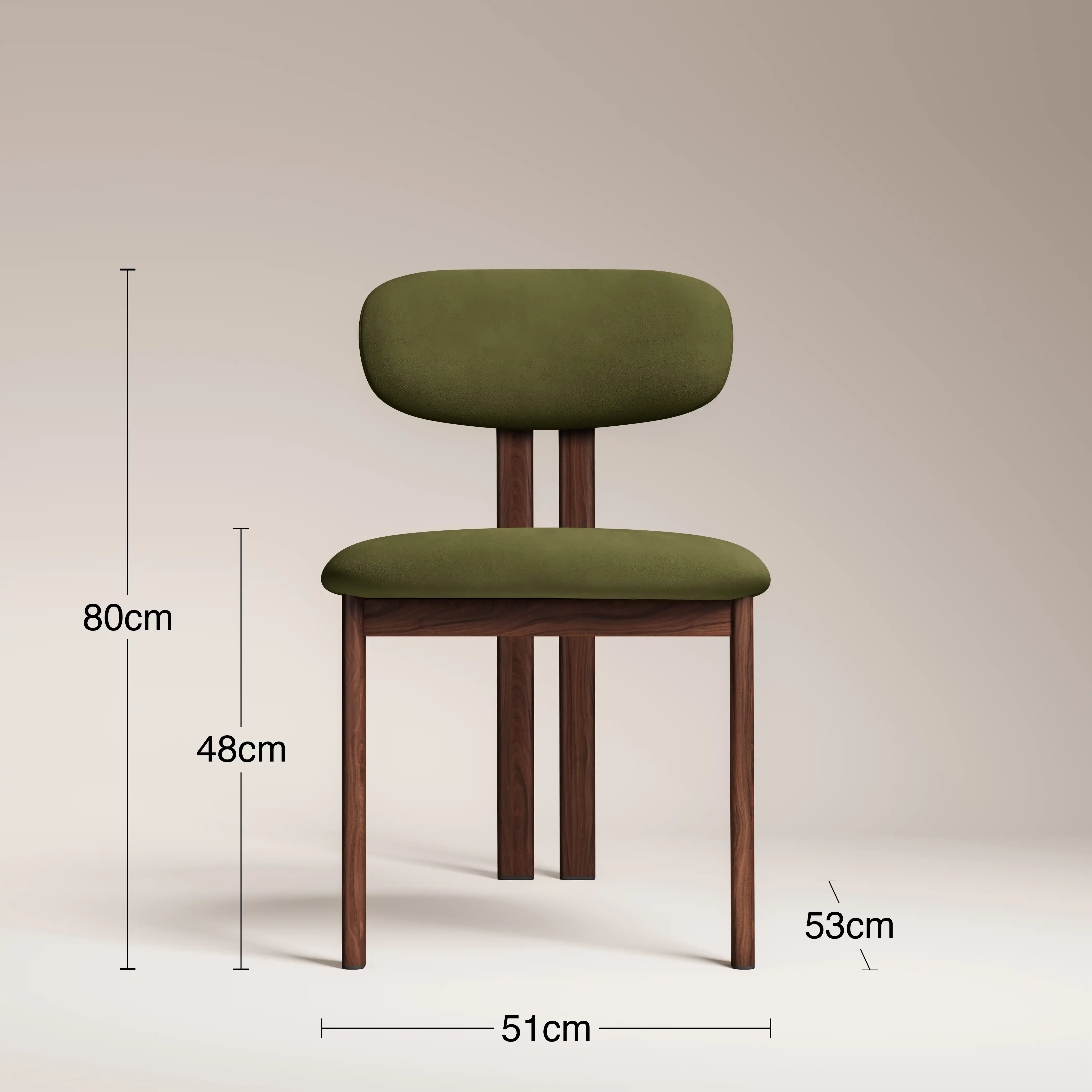 Arbor Dining Chair | Olive Green Sustainable Velvet & Walnut - Image 8