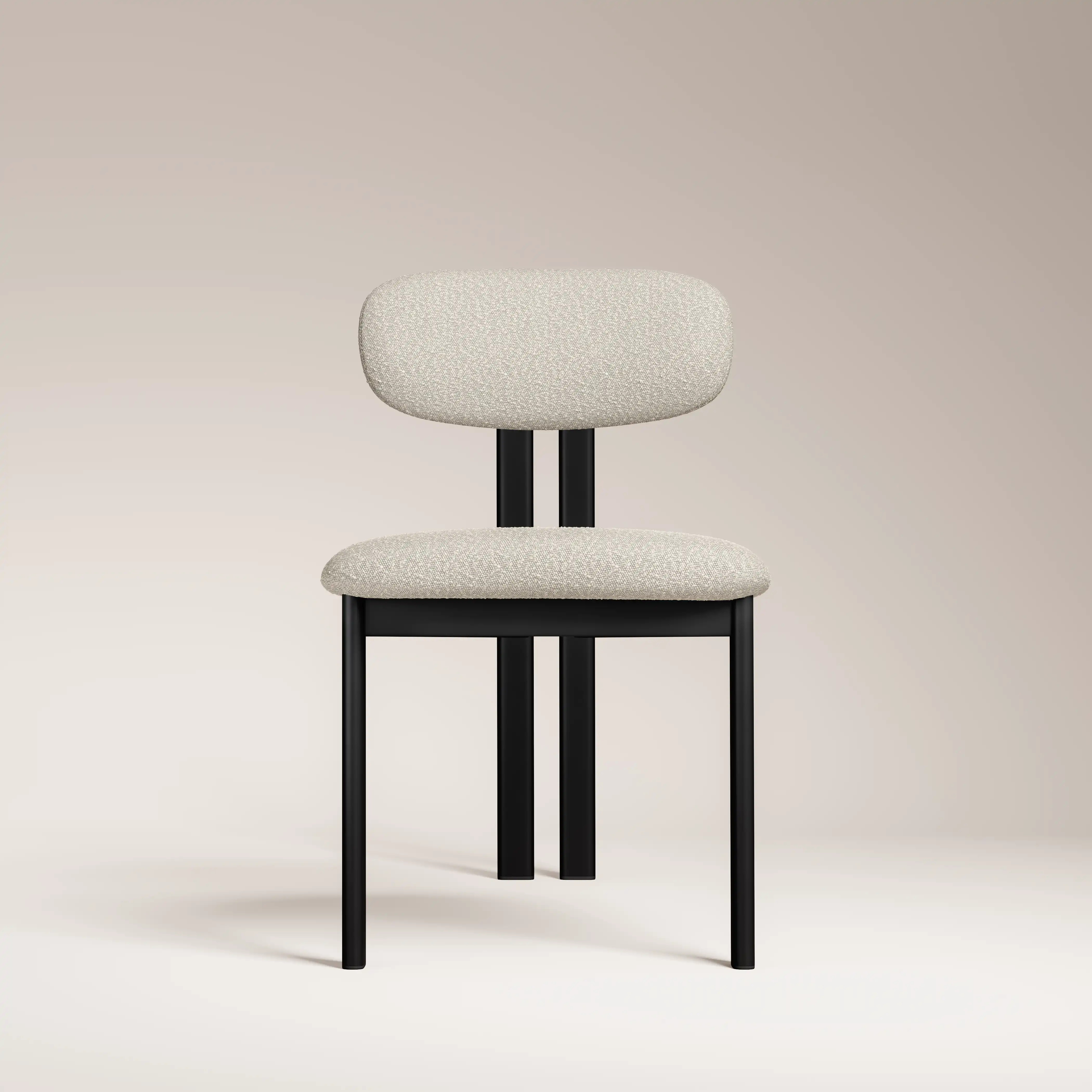 Arbor Dining Chair | Speckled Stone Sustainable Boucle & Black - Image 3