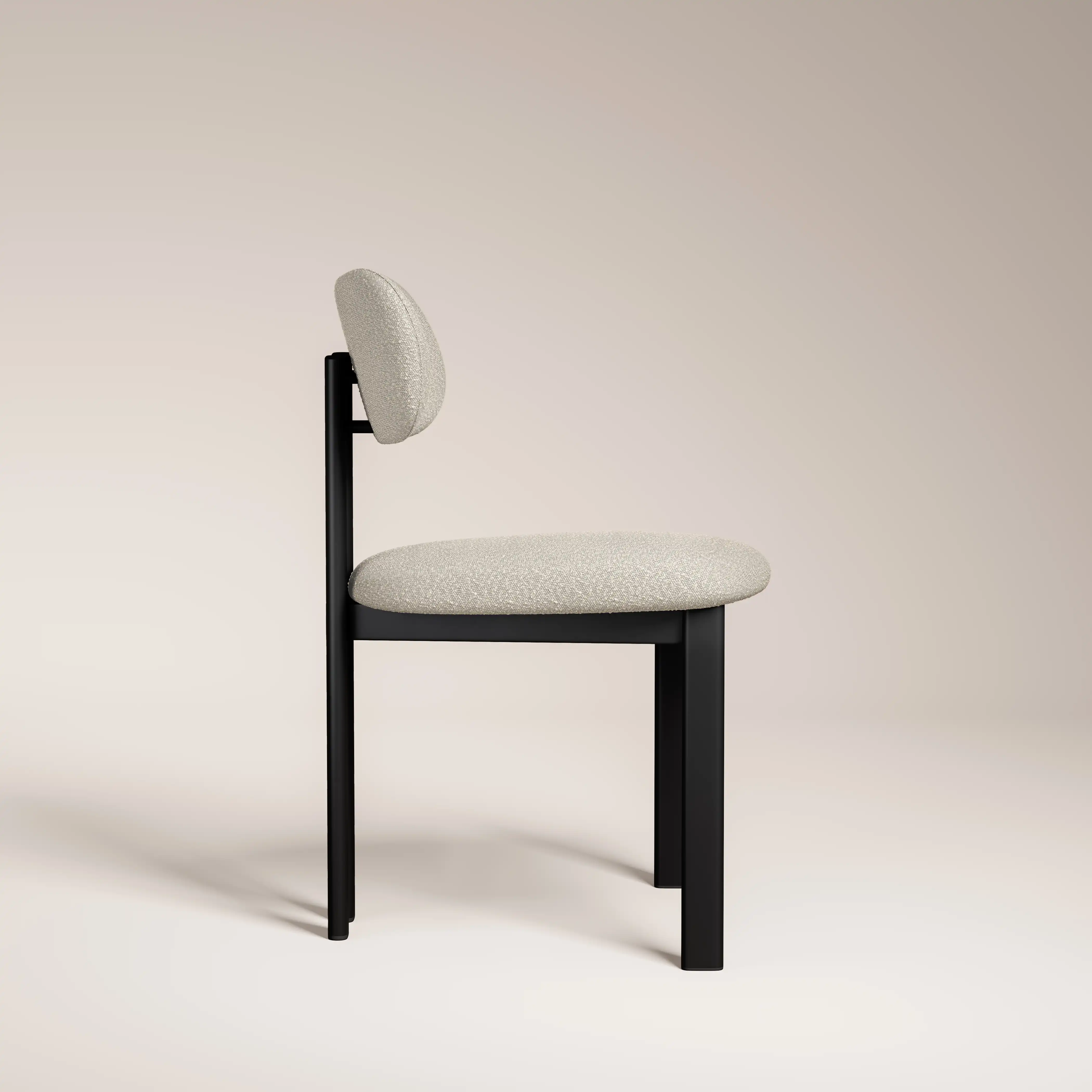 Arbor Dining Chair | Speckled Stone Sustainable Boucle & Black - Image 5