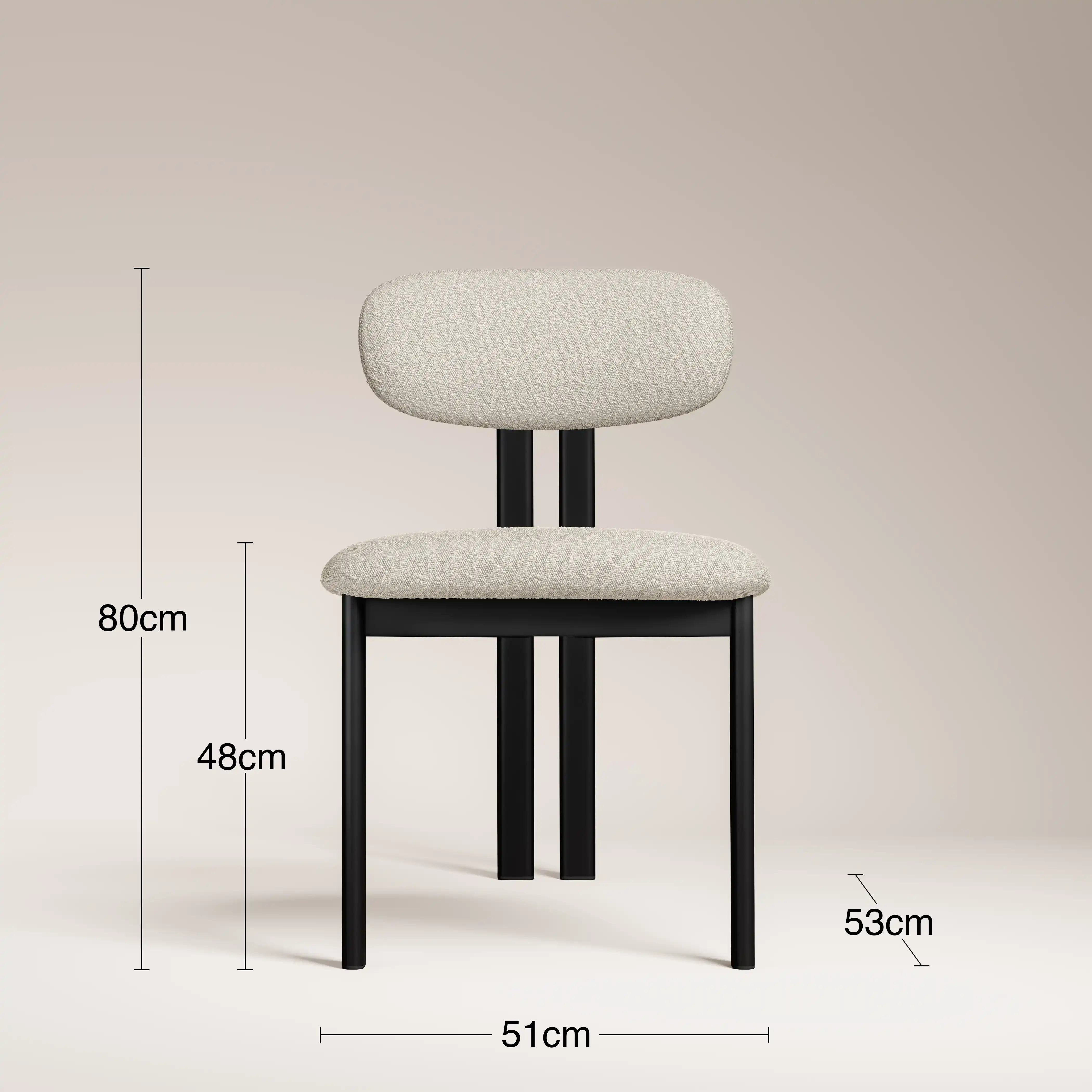 Arbor Dining Chair | Speckled Stone Sustainable Boucle & Black - Image 8
