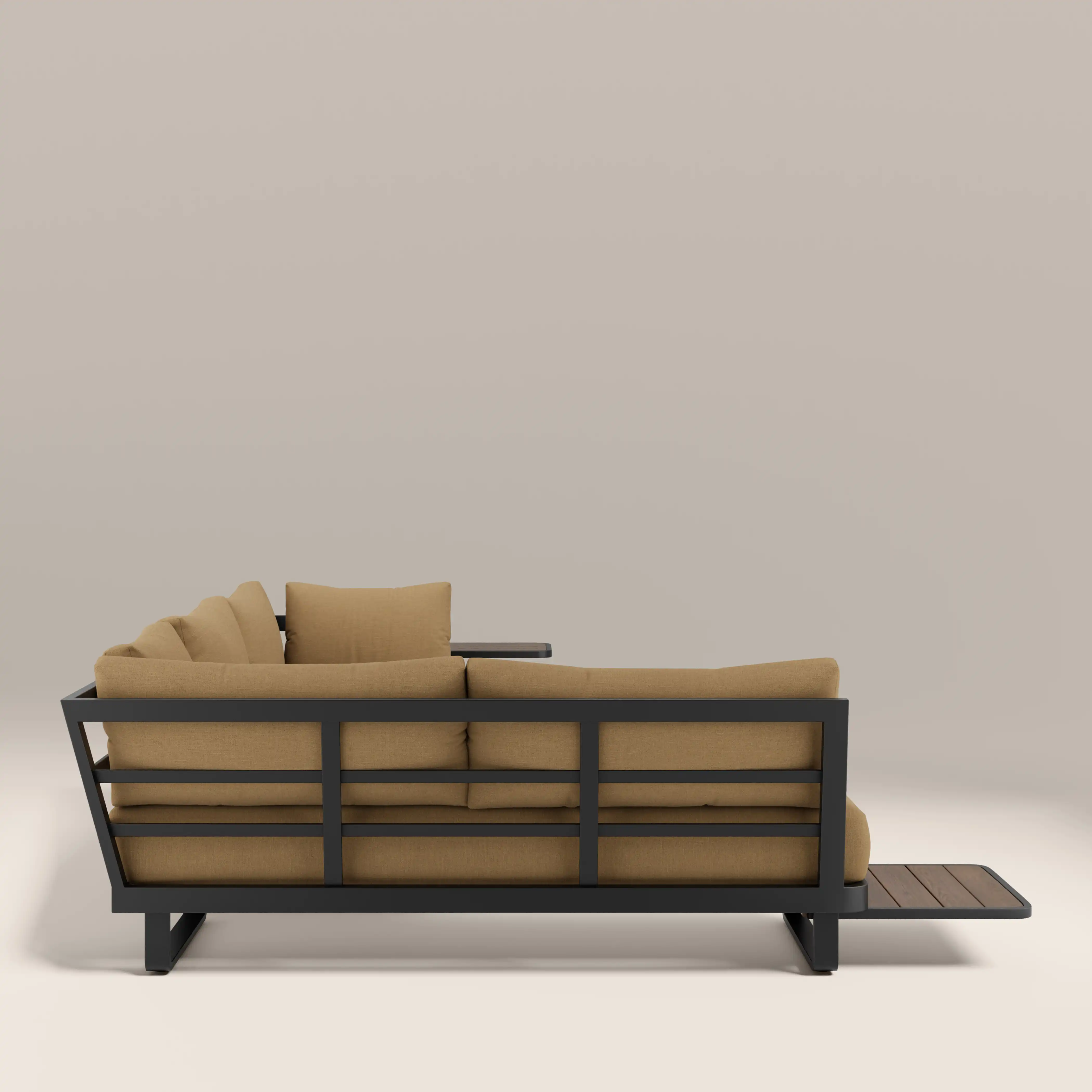 Arco Garden Corner Sofa Set | Beige & Charcoal Black - Image 5