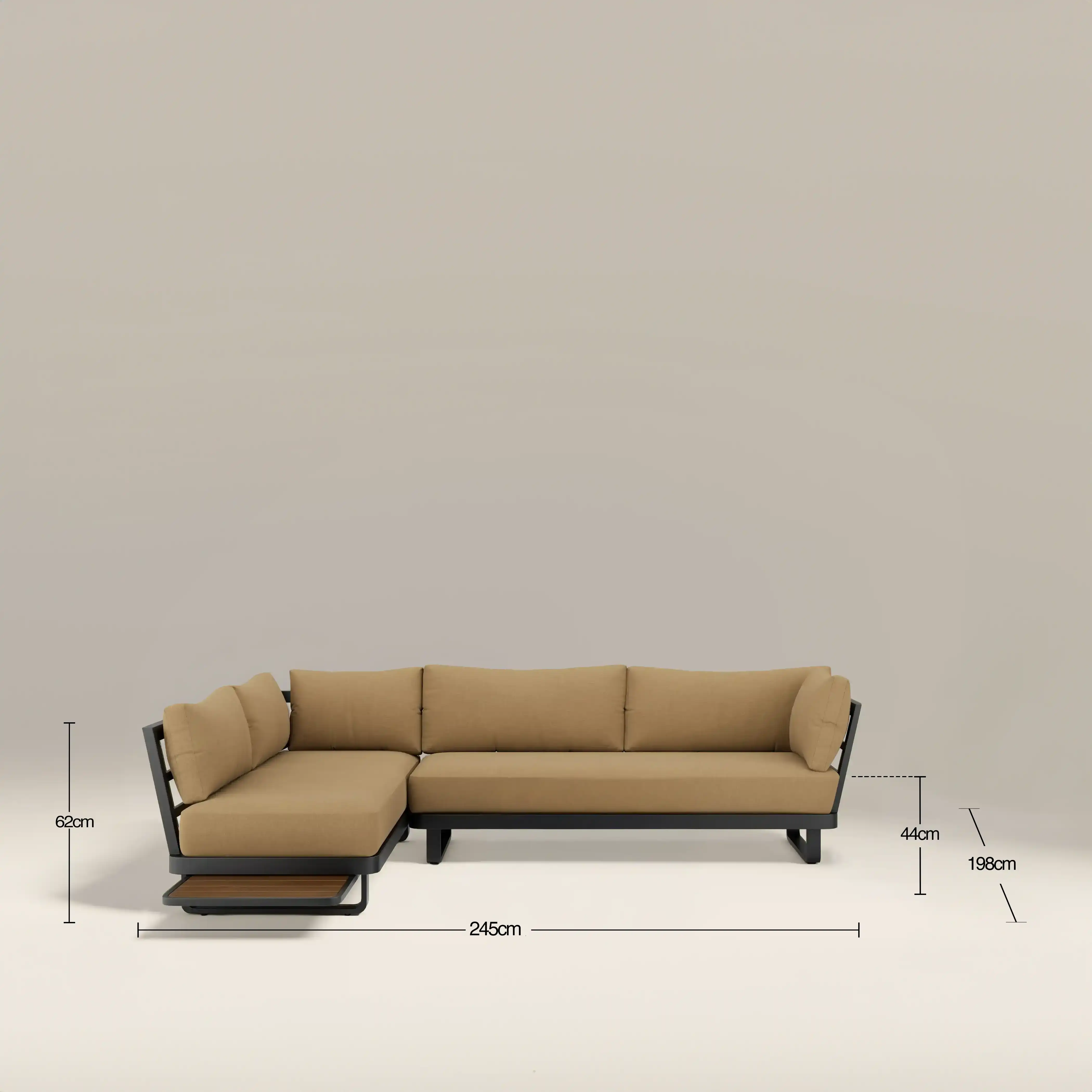 Arco Garden Corner Sofa Set | Beige & Charcoal Black - Image 6