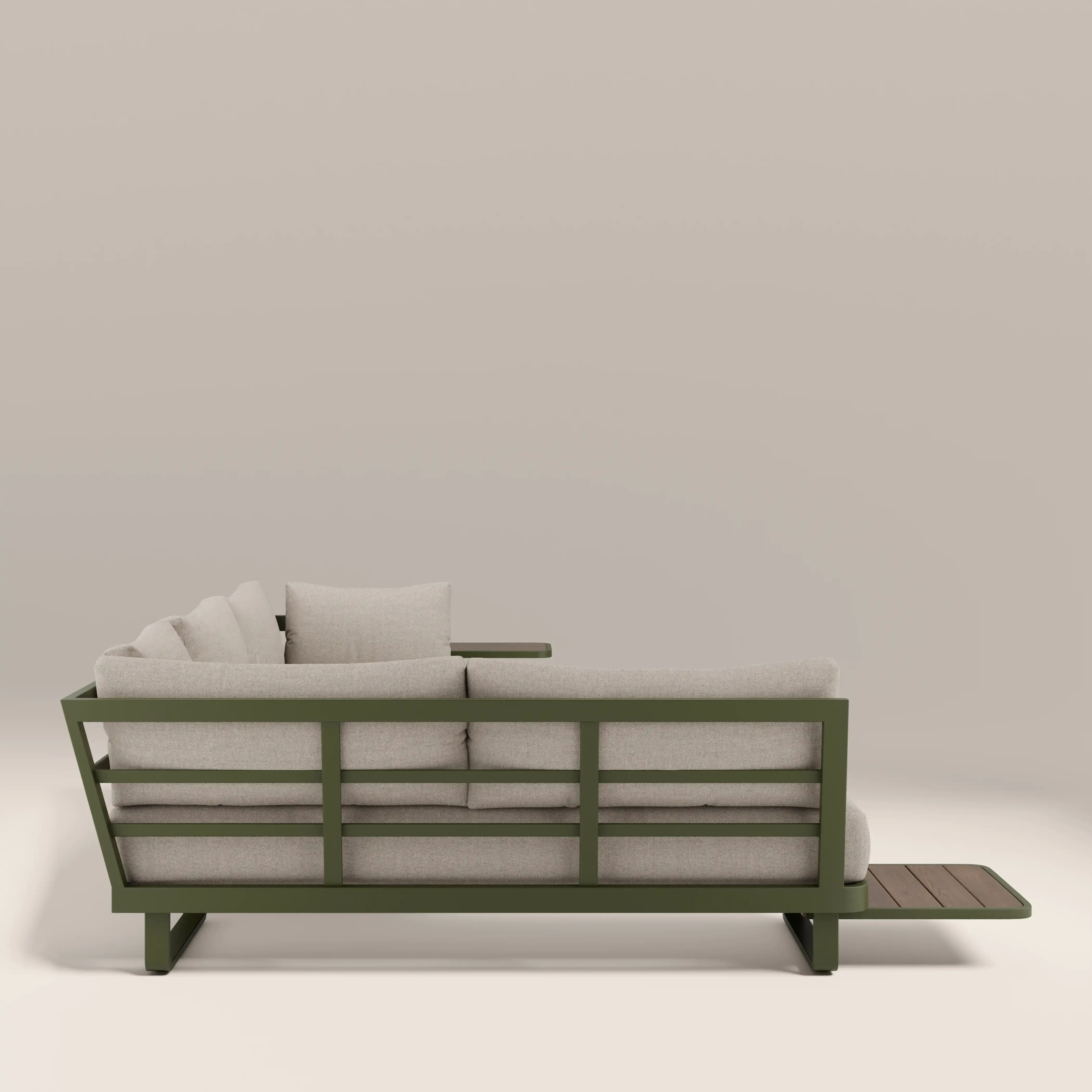 Arco Garden Corner Sofa Set | Cream & Moss Green - Image 5