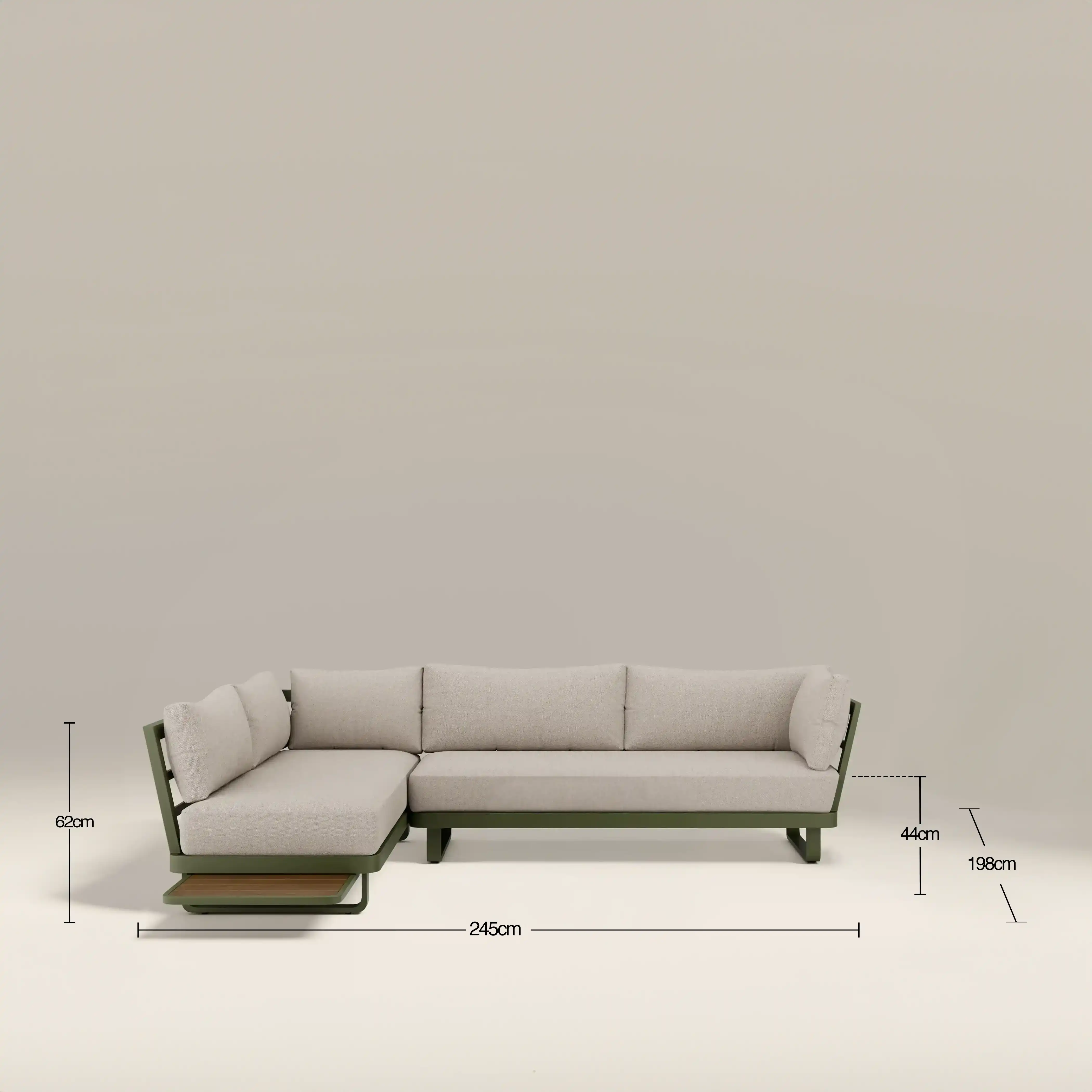 Arco Garden Corner Sofa Set | Cream & Moss Green - Image 6