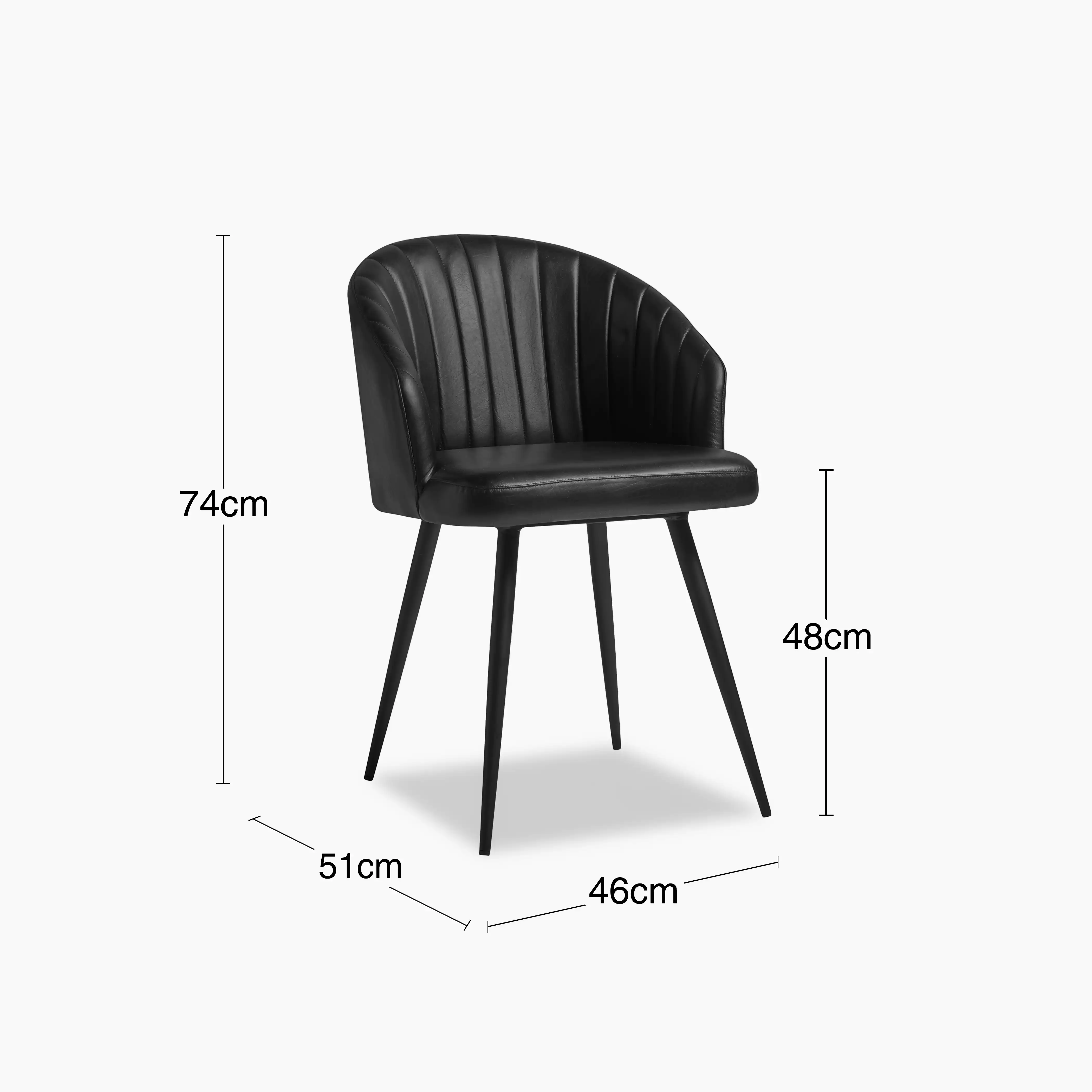 Argyle Carver Dining Chair | Vintage Black Faux Leather & Black - Image 4