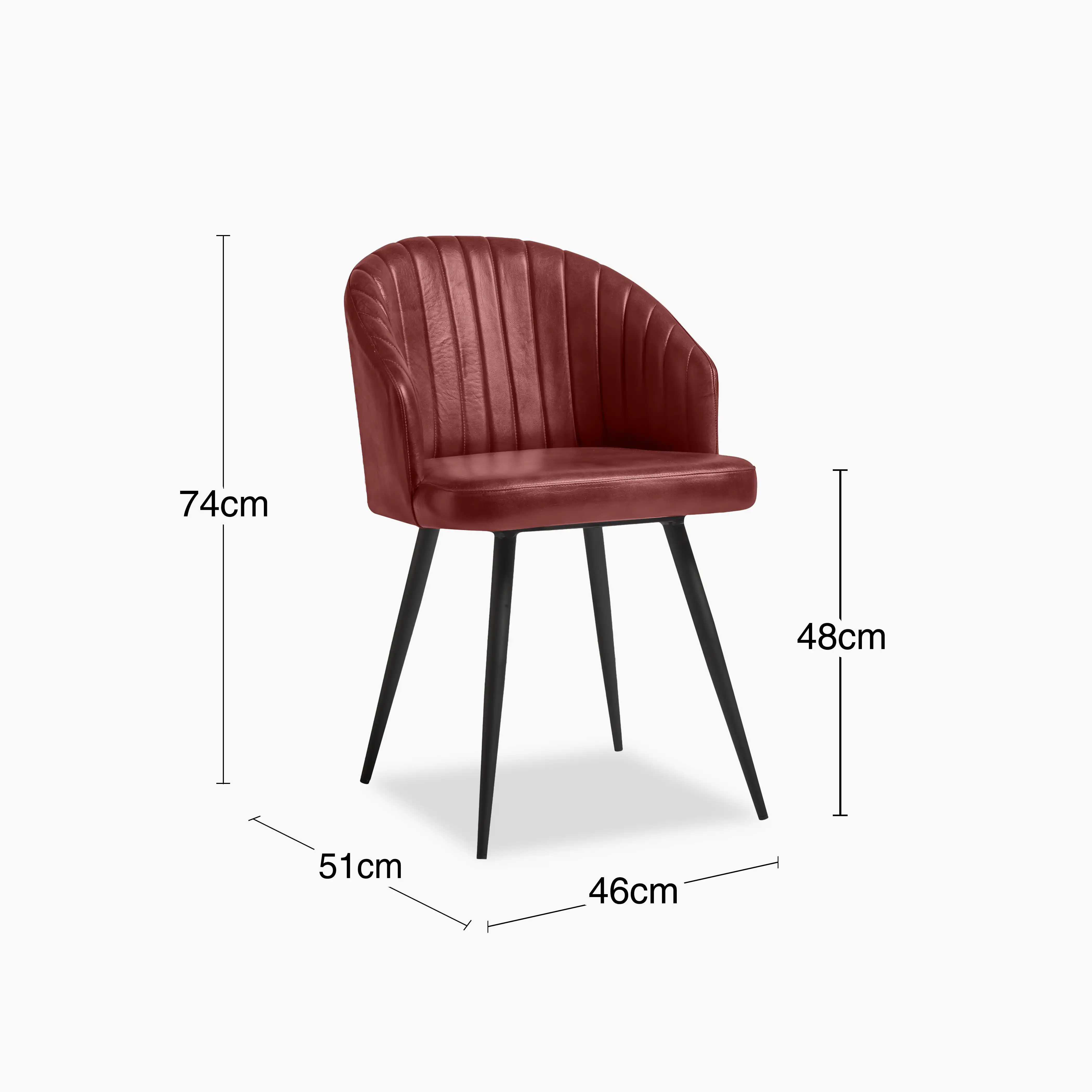 Argyle Carver Dining Chair | Vintage Red Faux Leather & Black - Image 4