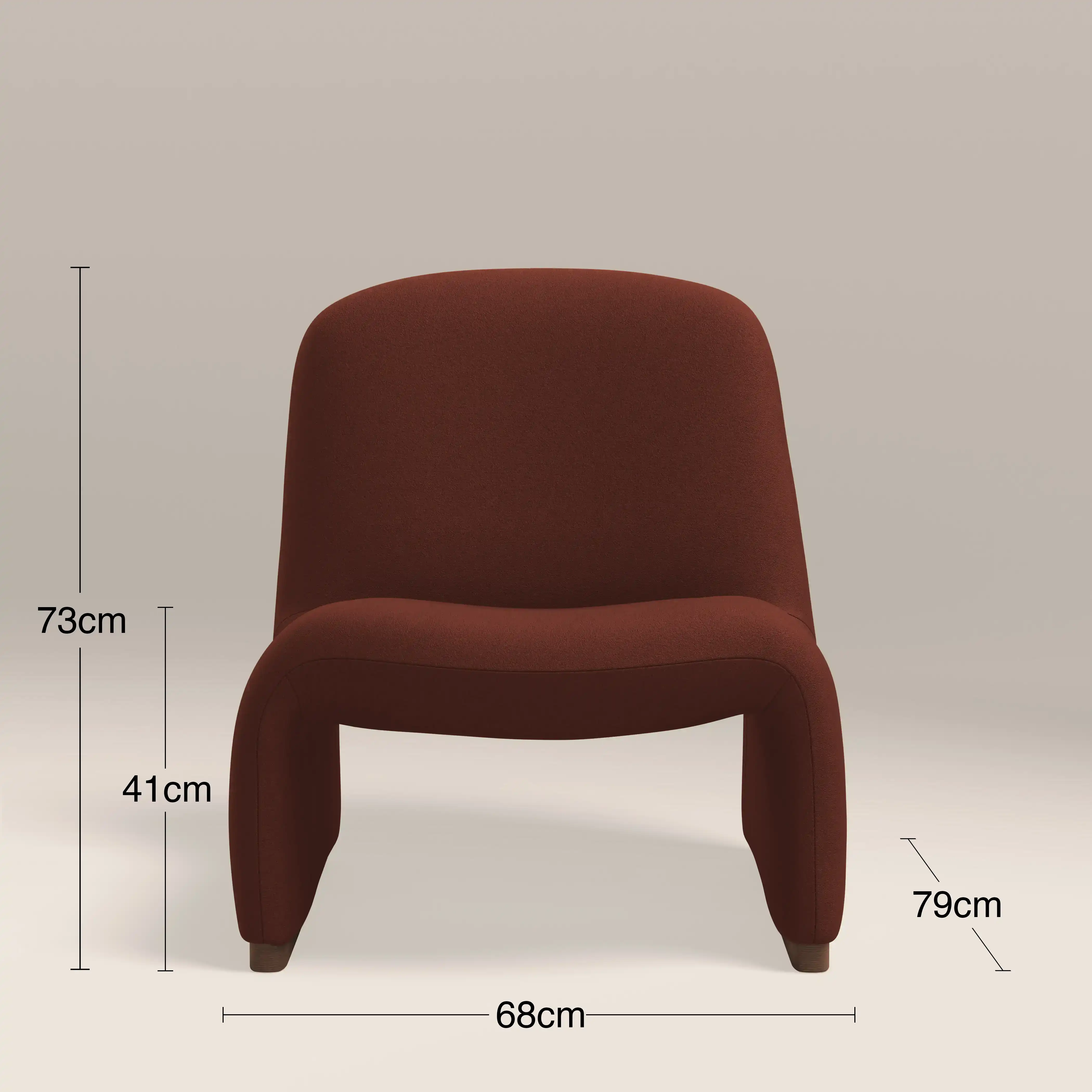 Arlet Accent Chair | Rust Red Sustainable Velvet & Walnut - Image 8