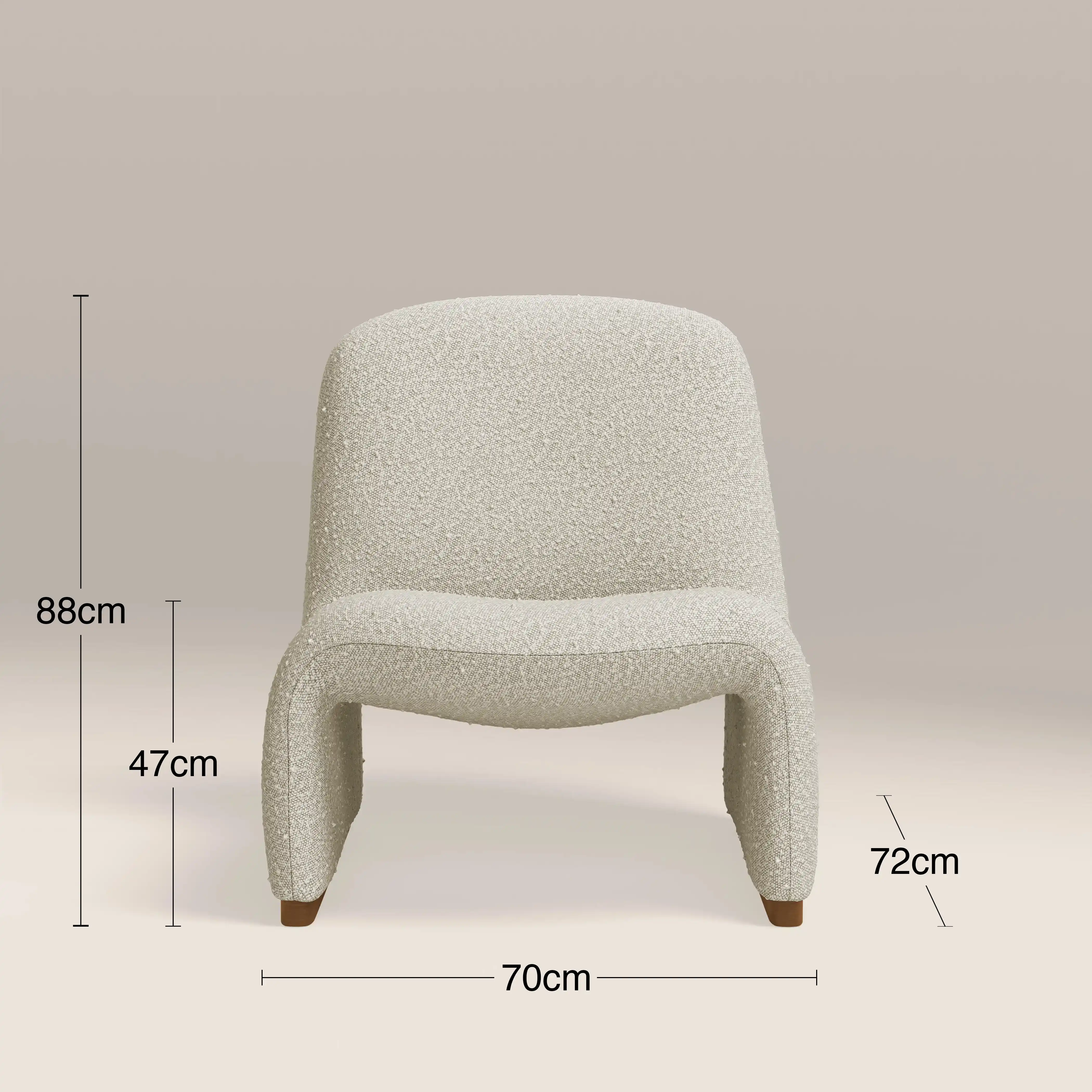 Arlet Accent Chair | Speckled Stone Sustainable Boucle & Walnut - Image 8