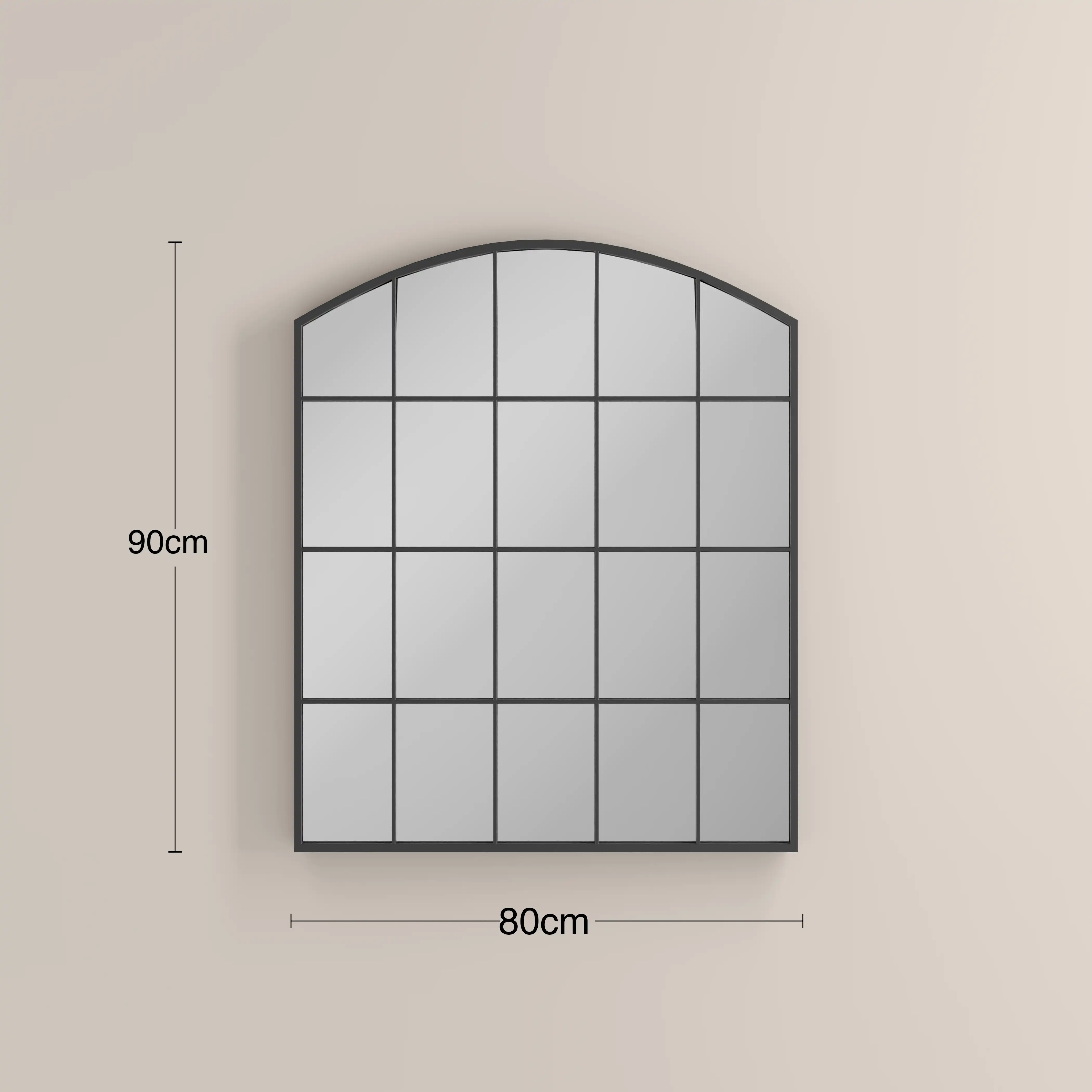 Arlon Arch Wall Mirror, 90 x 80 cm | Black - Image 4