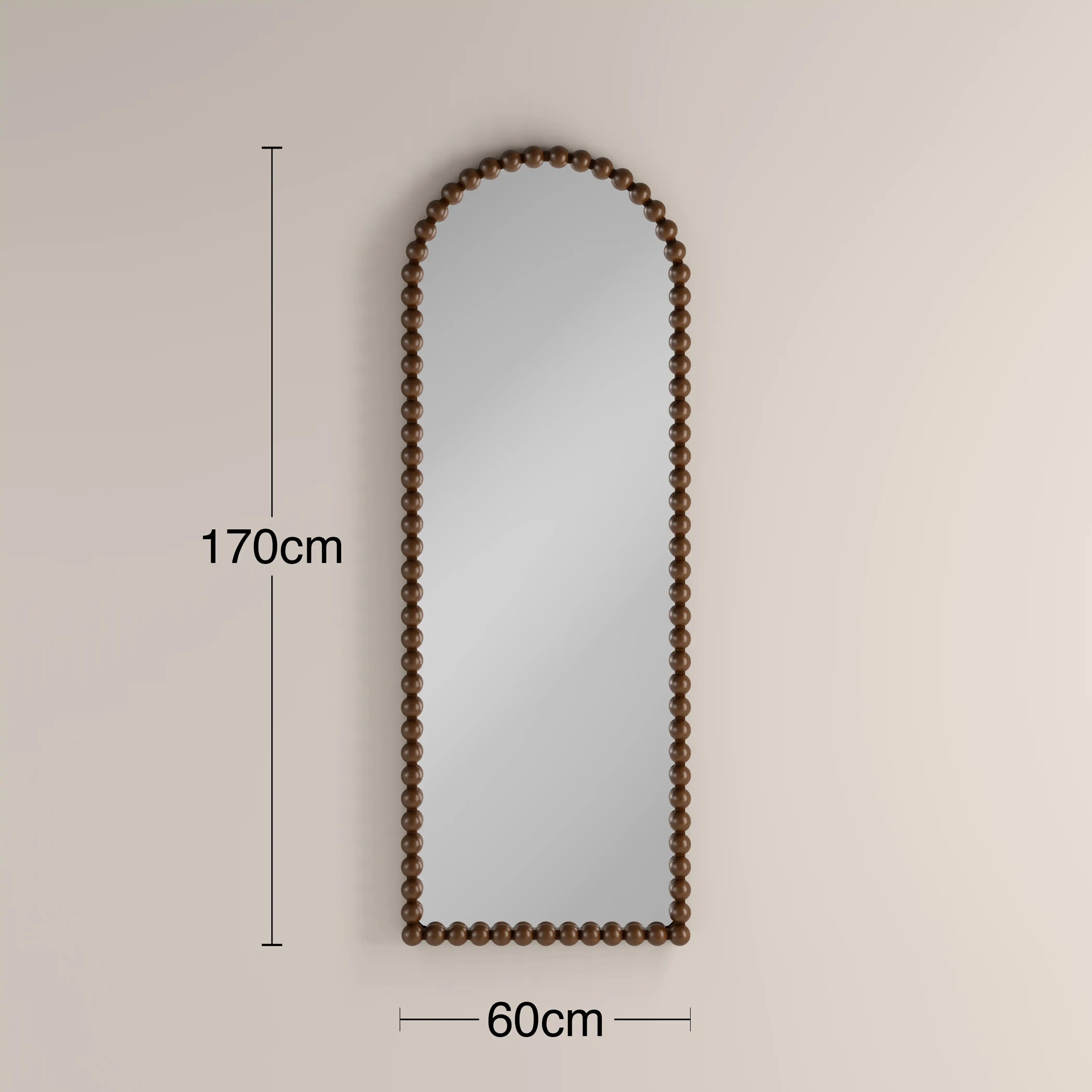 Ashby Arch Full Length Mirror, 170 x 60 cm | Walnut - Image 4