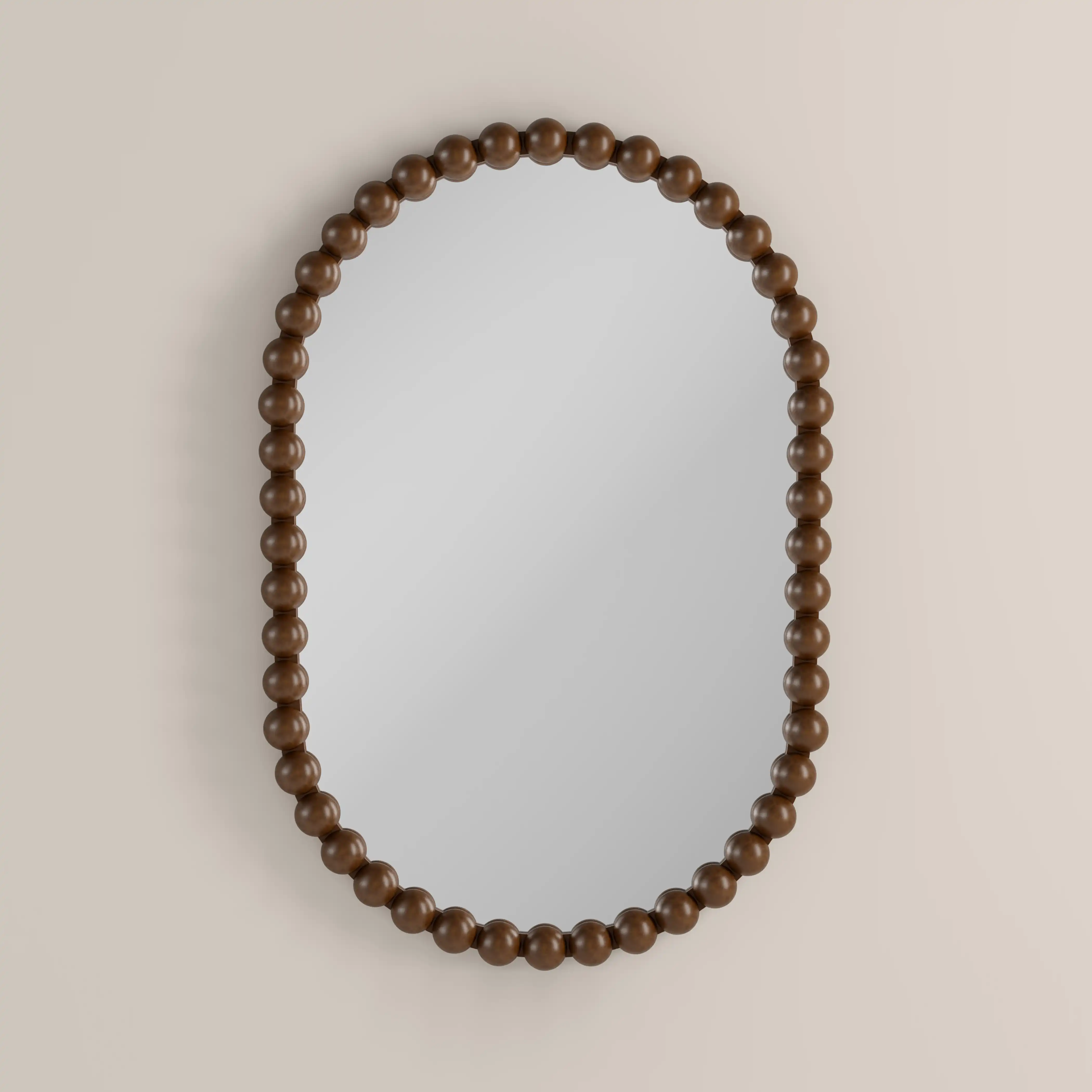 Ashby Oval Wall Mirror, 90 x 60 cm | Walnut - Image 2