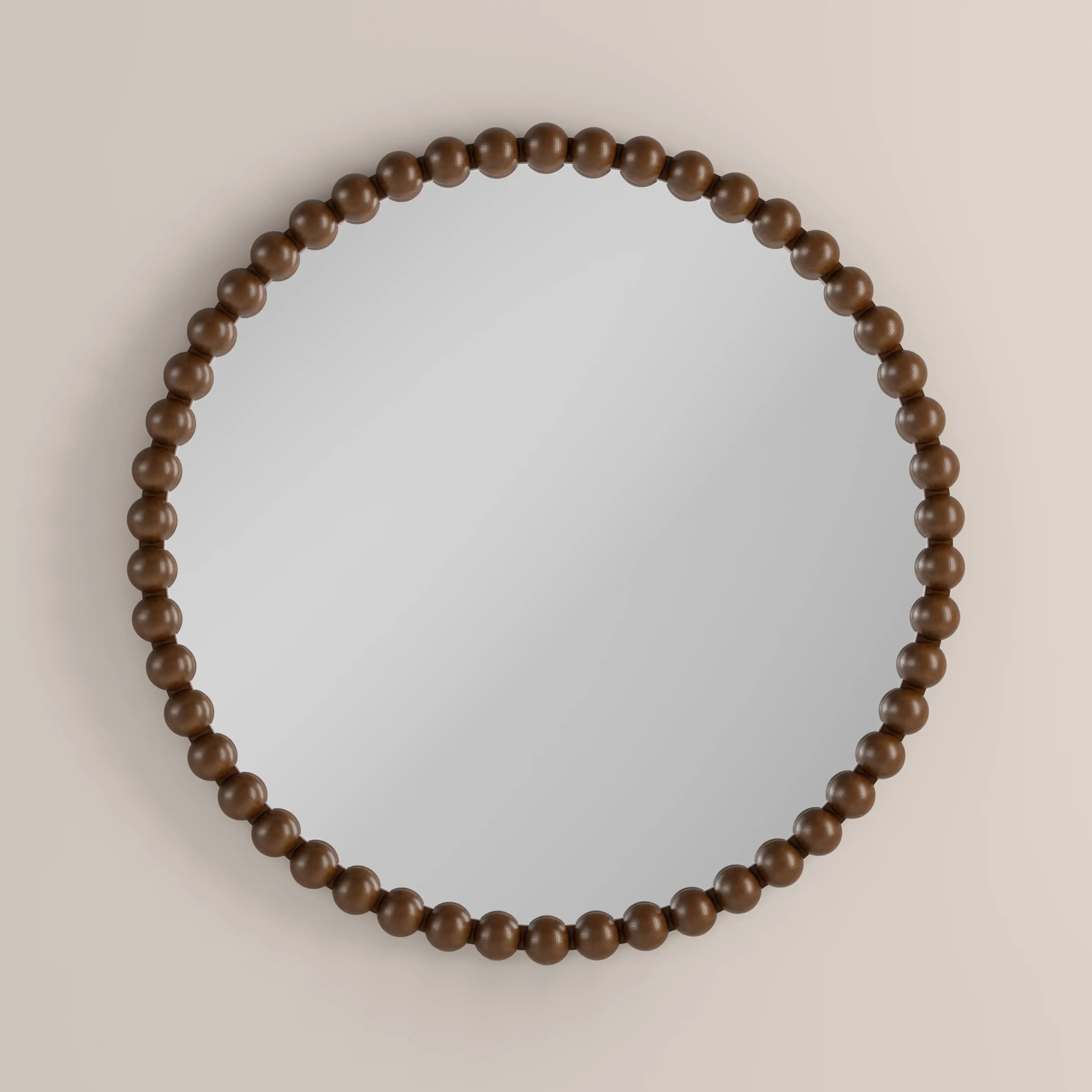 Ashby Round Wall Mirror, 80 cm | Walnut - Image 2