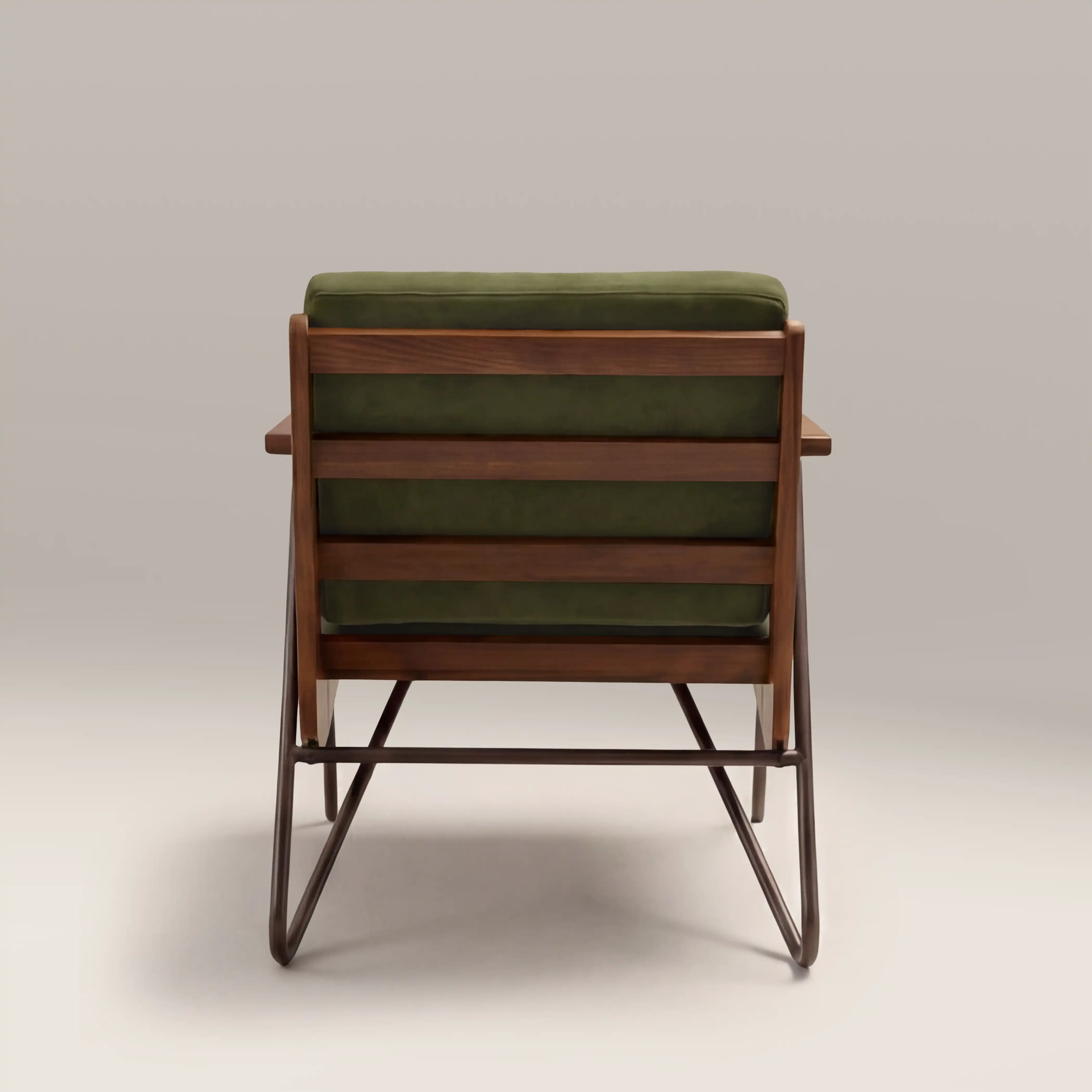 Aspen Accent Chair | Olive Green Sustainable Velvet & Walnut - Image 6
