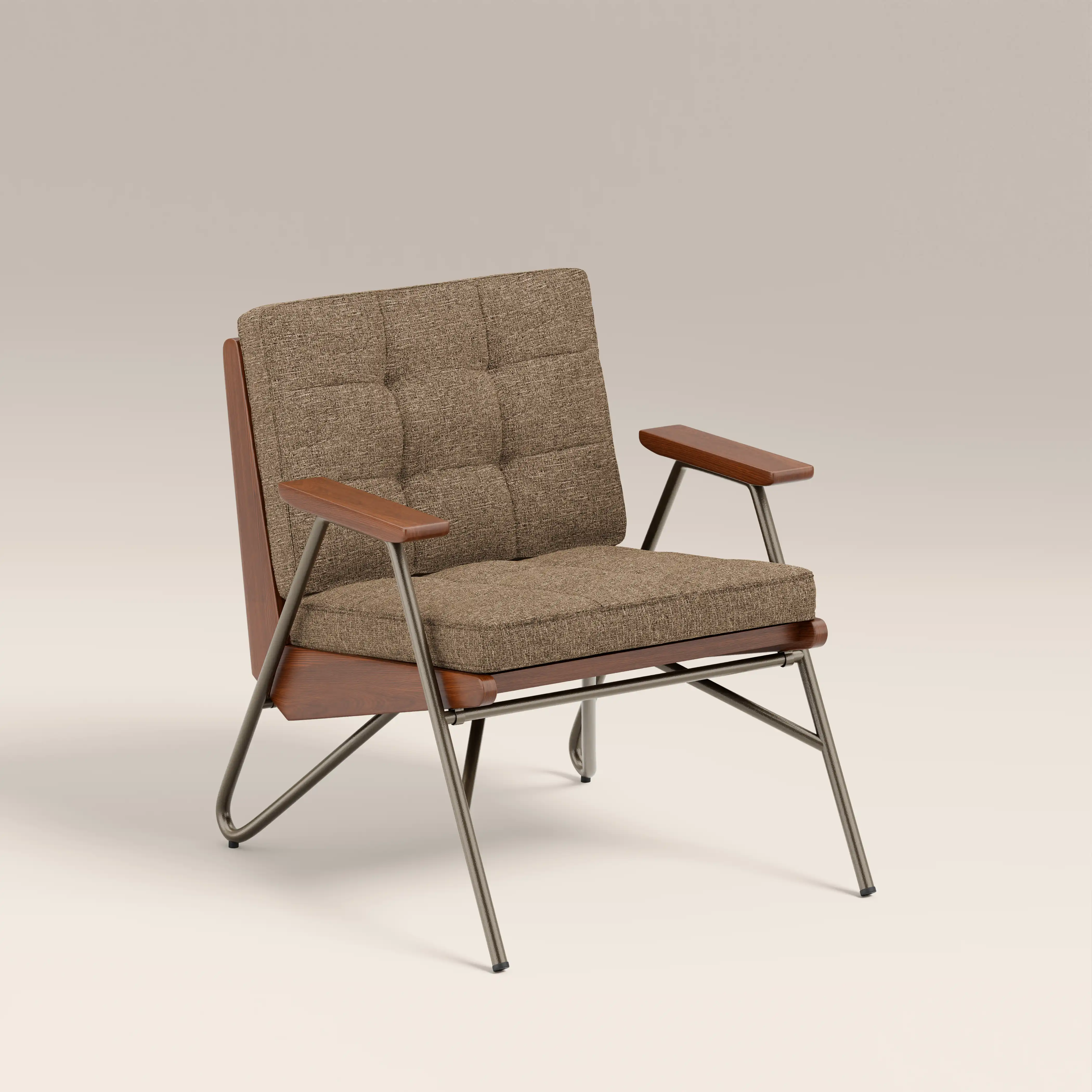 Aspen Accent Chair | Speckled Cappuccino Boucle & Walnut - Image 2