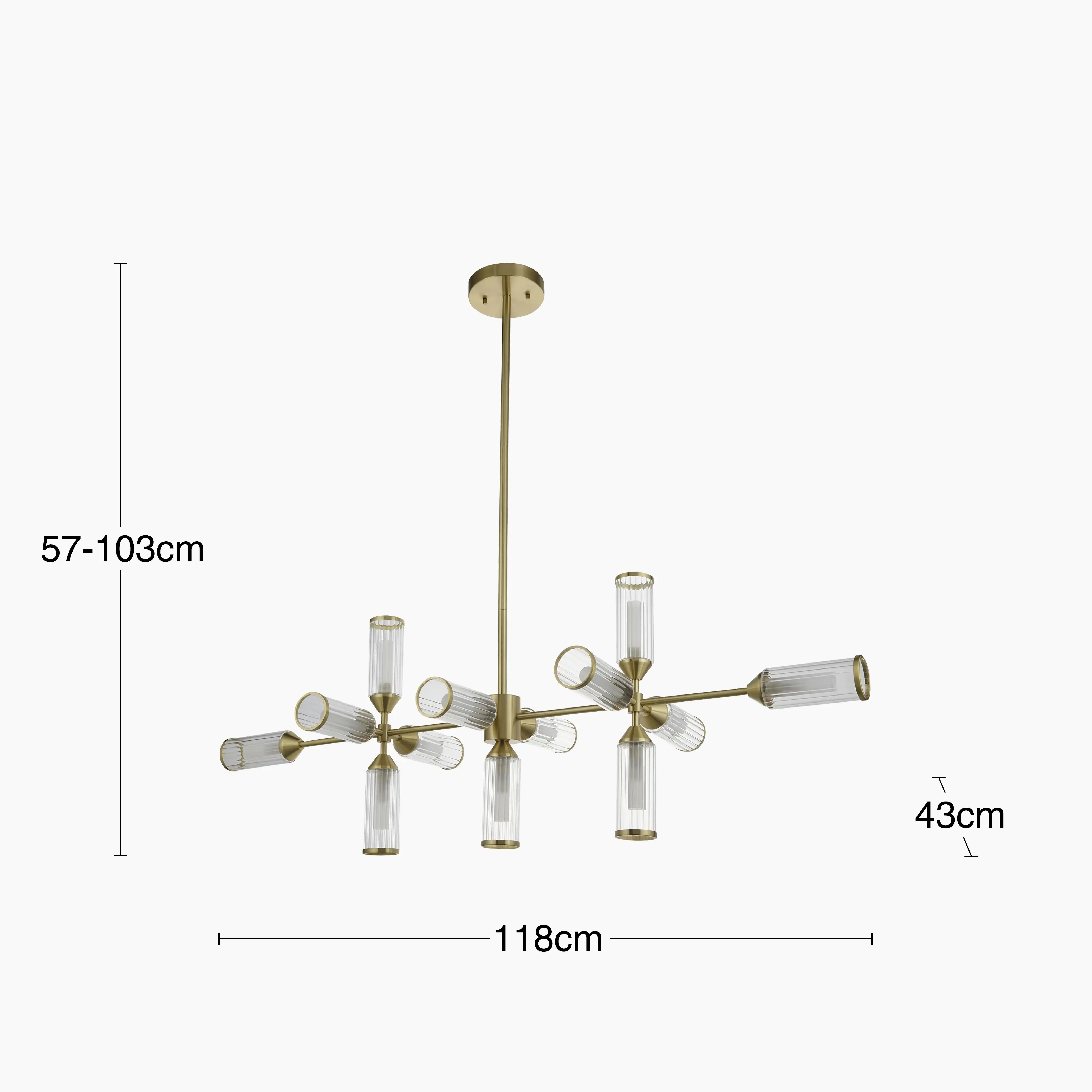 Aster 13 Light Ceiling Light | Brass - Image 9