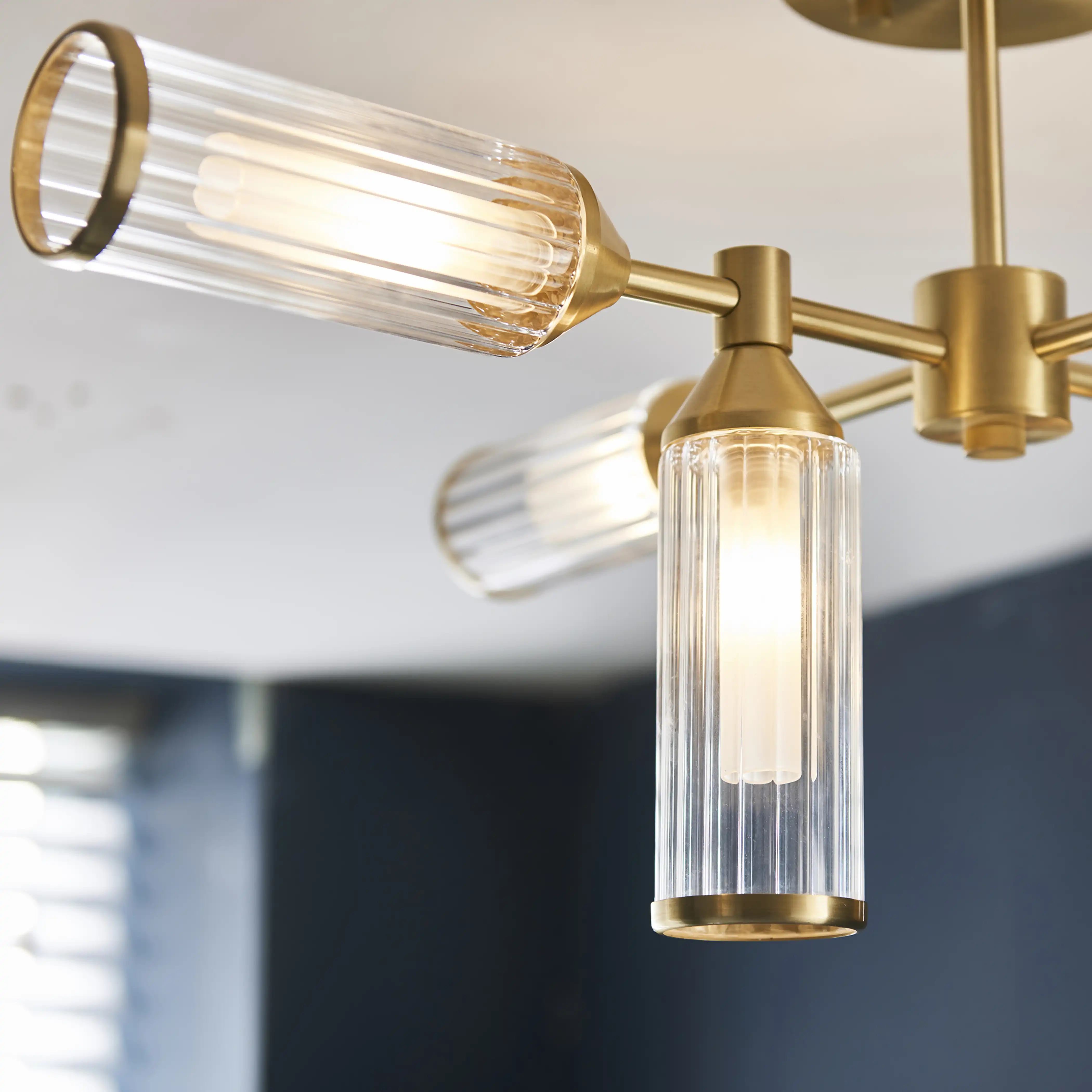 Aster 6 Light Flush Ceiling Light | Brass - Image 5