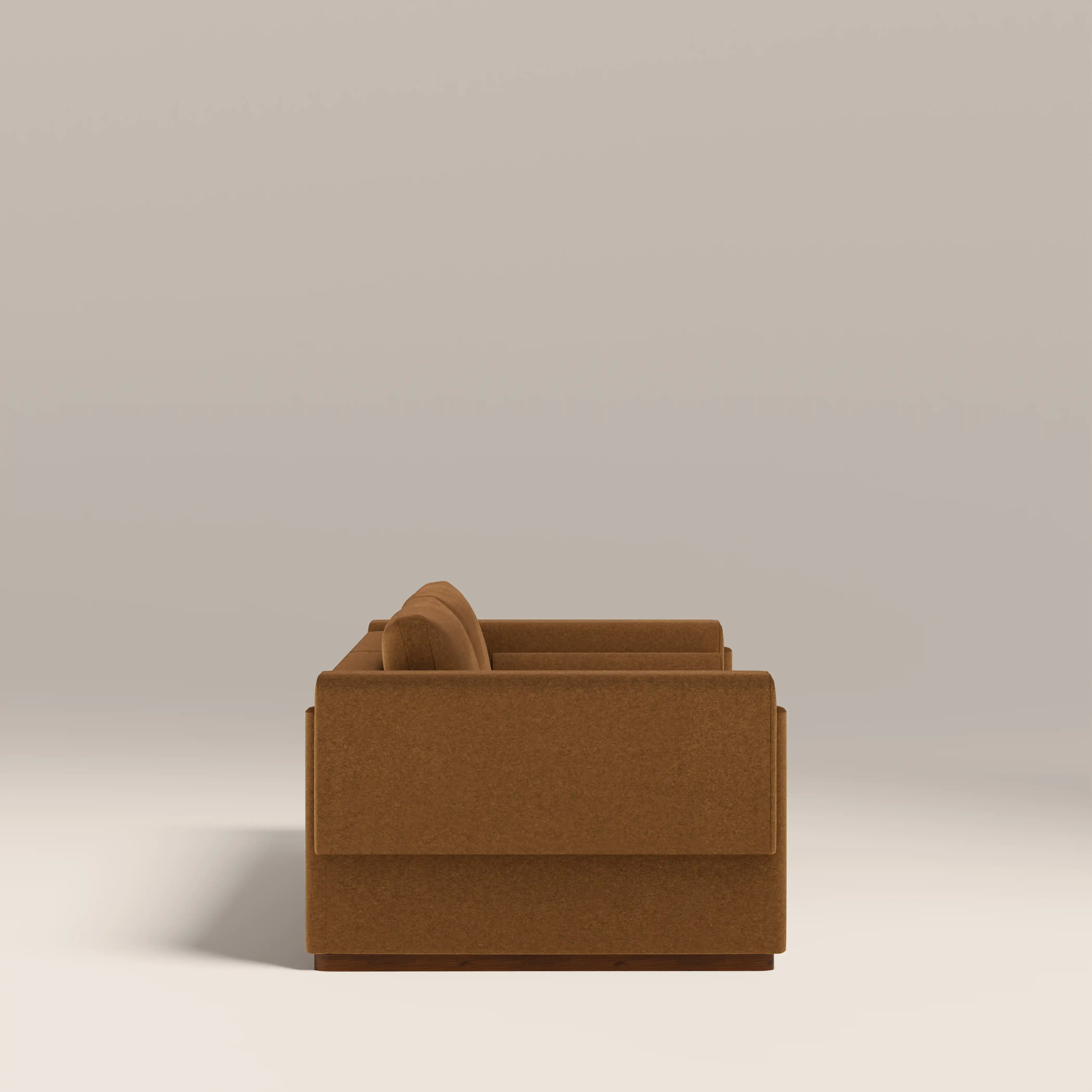 Ava 3 Seater Sofa | Caramel Brown Sustainable Mohair Velvet - Image 4