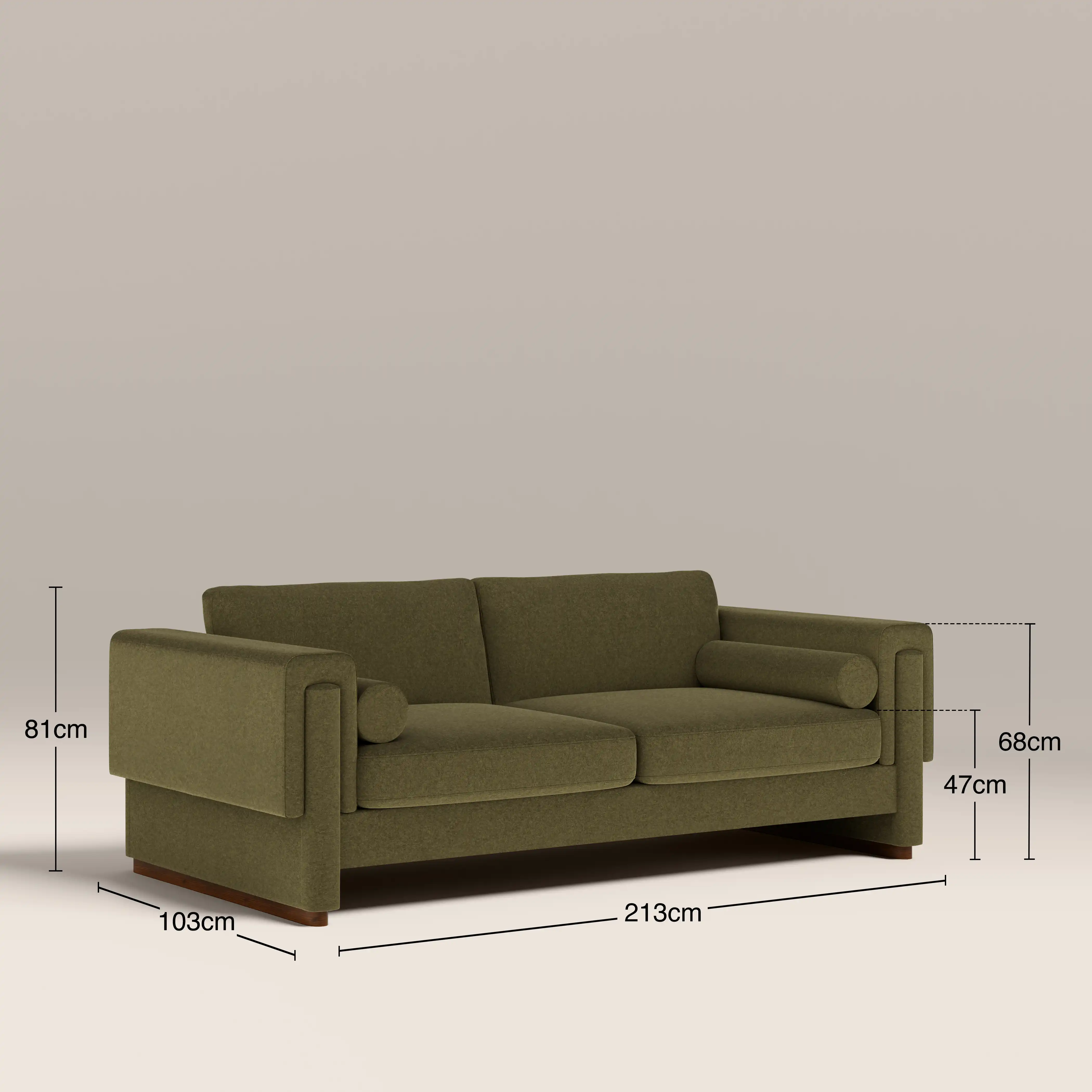 Ava 3 Seater Sofa | Moss Green Sustainable Mohair Velvet - Image 7