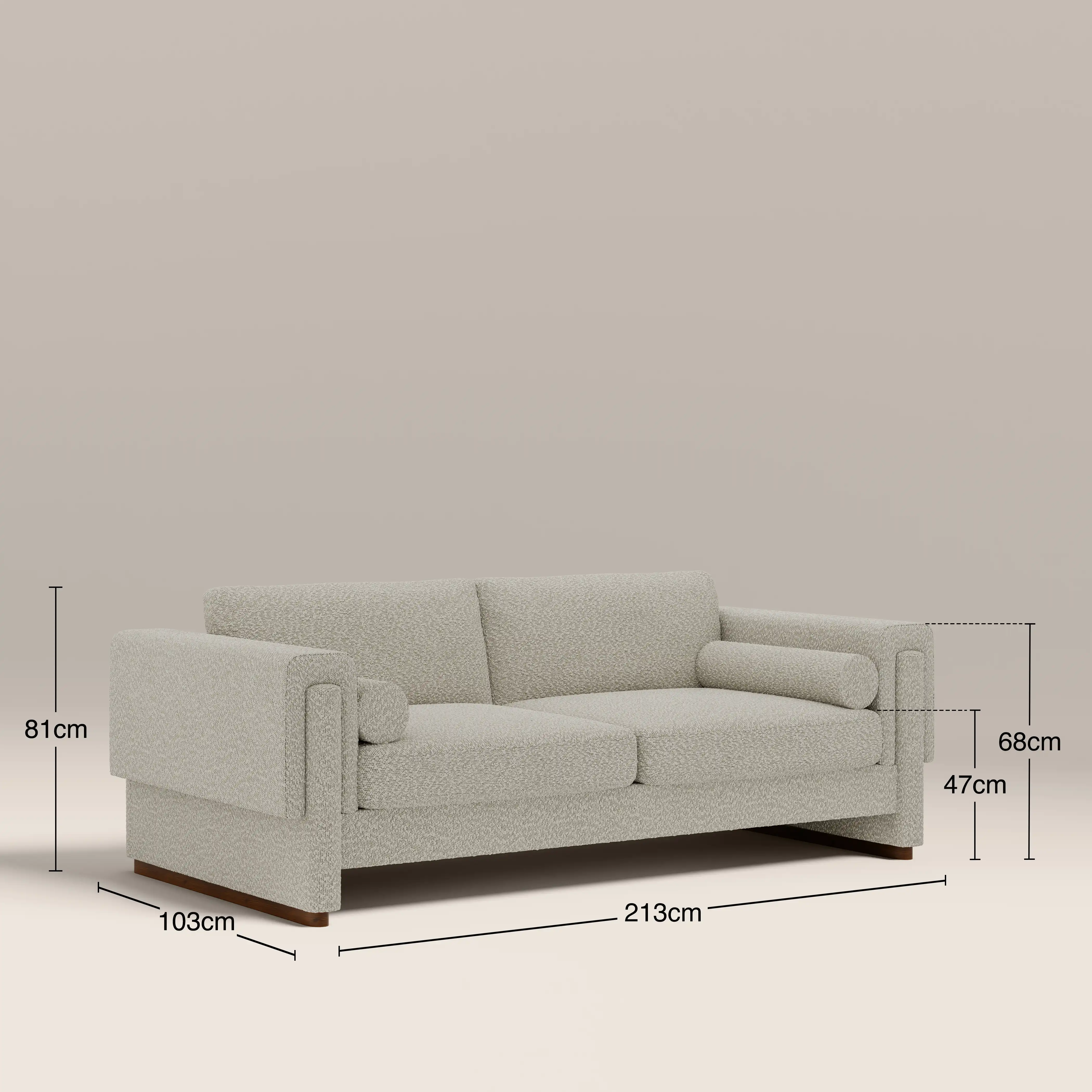 Ava 3 Seater Sofa | Speckled Stone Sustainable Boucle - Image 8